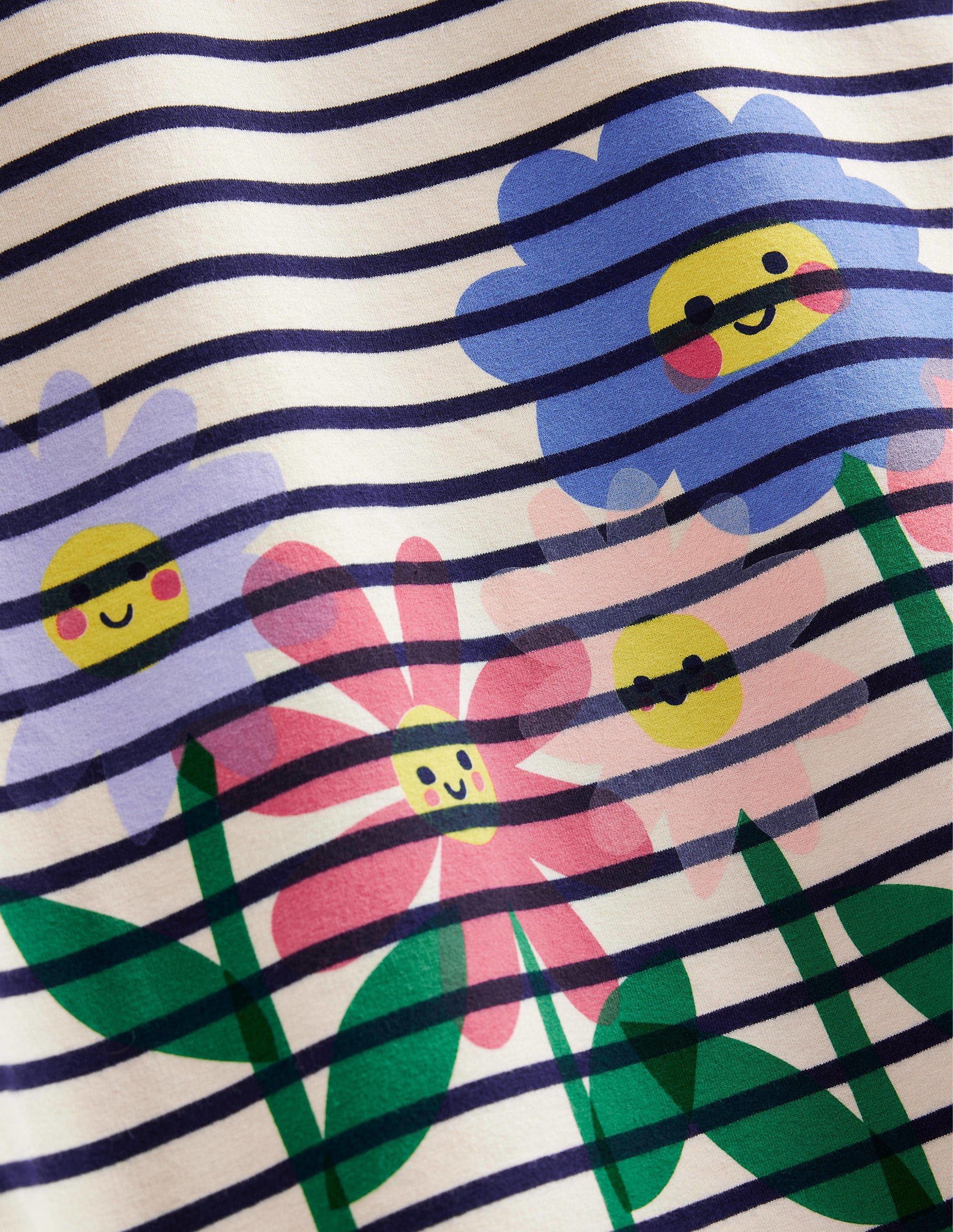 Graphic Sweat Tunic-Vanilla Pod/Navy Flowers - Image 3