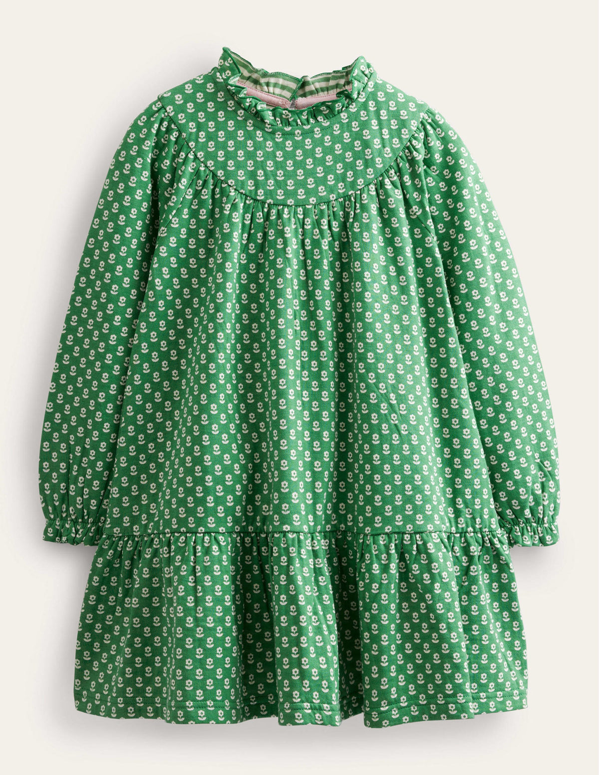 Lightweight Sweat Dress-Mountain Green Flower-1