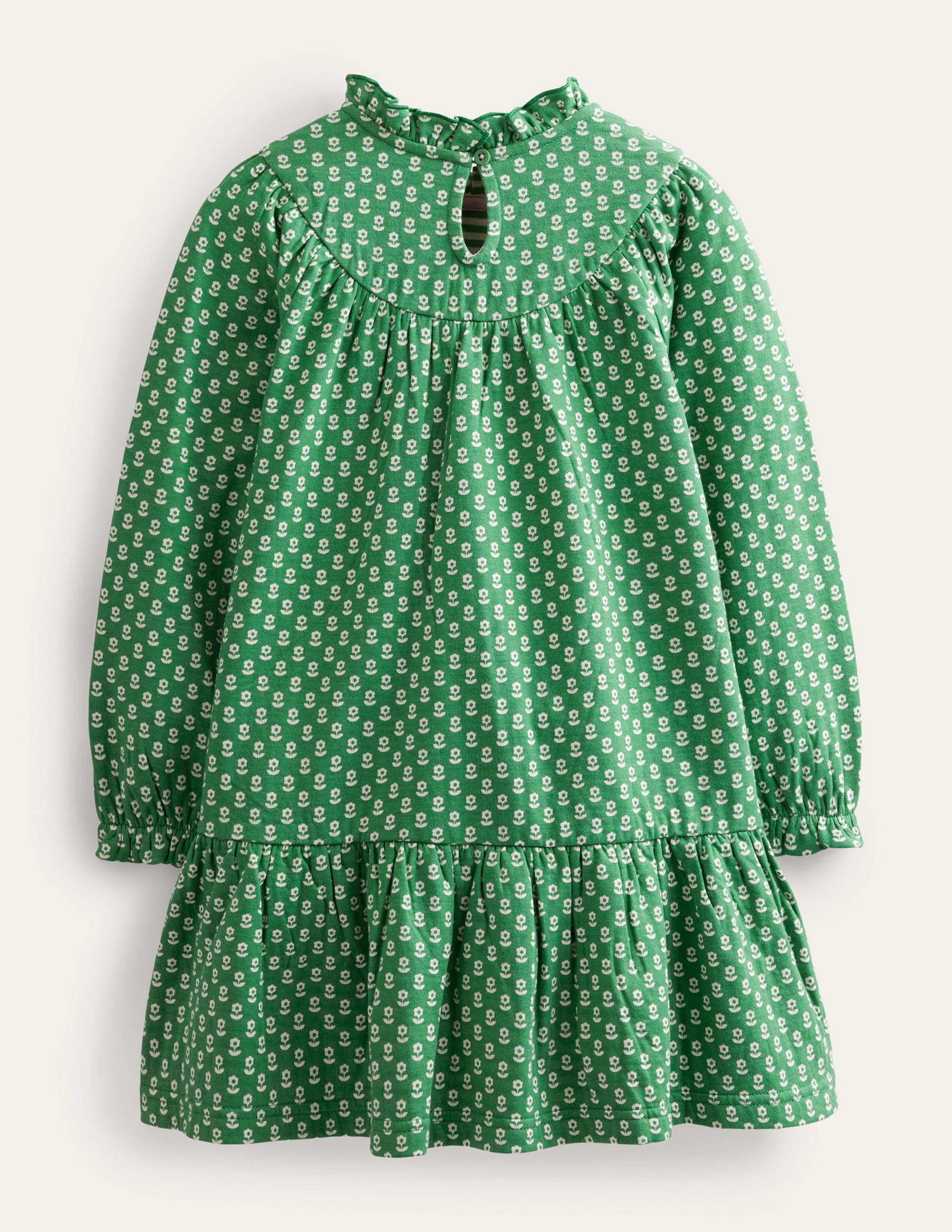 Lightweight Sweat Dress-Mountain Green Flower-2