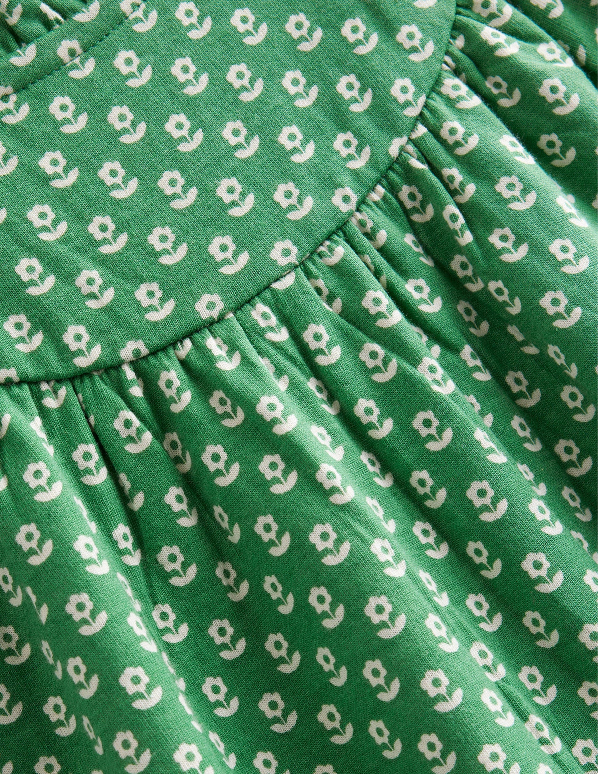 Lightweight Sweat Dress-Mountain Green Flower-3