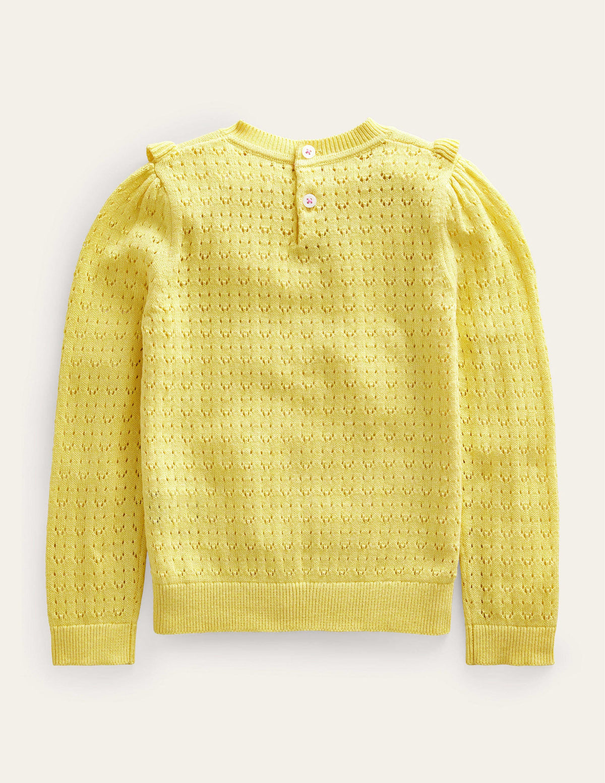 Pointelle Knit Top-Soft Lemon - Image 2