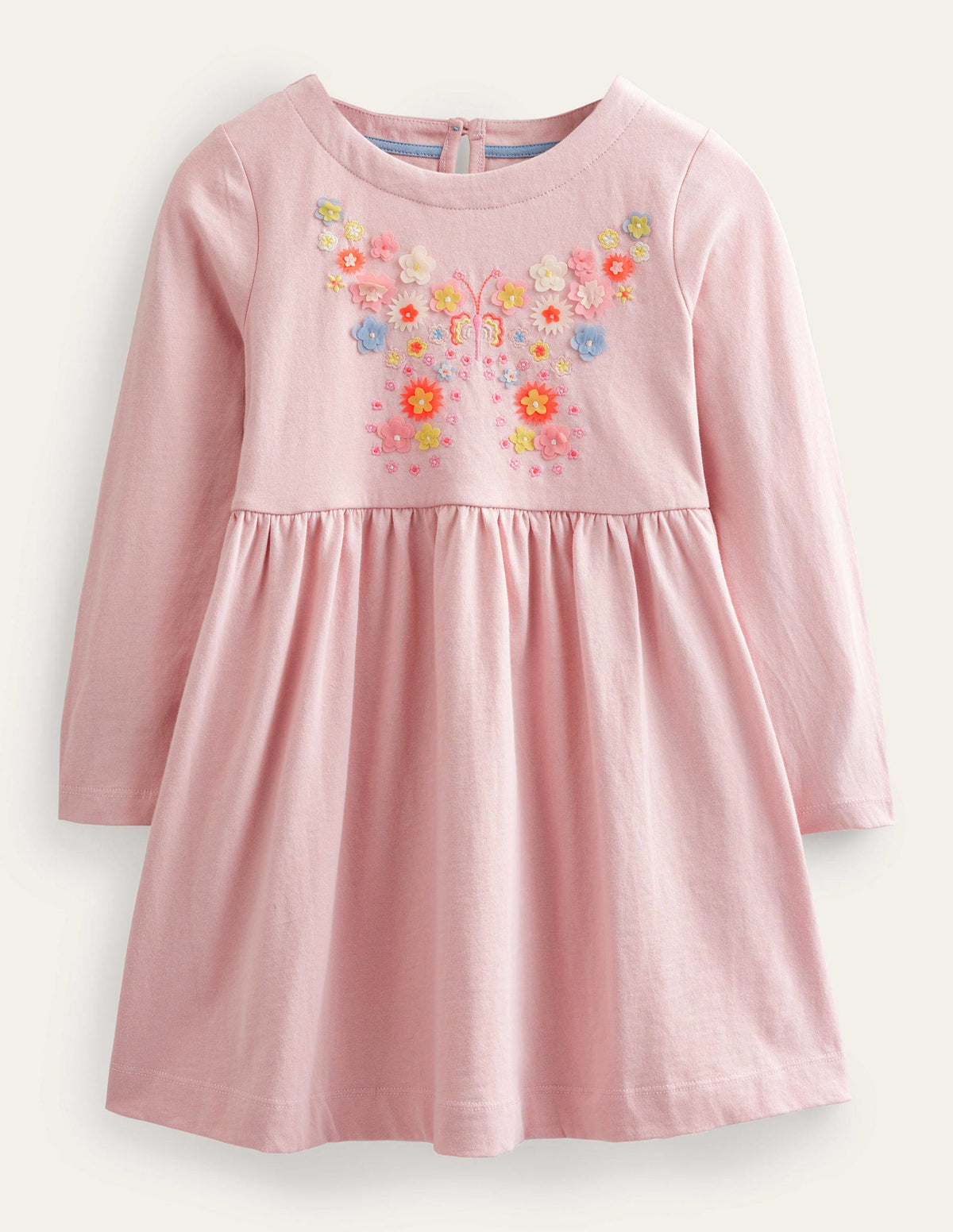 Flutter Jersey Dress-Boto Pink Butterfly - Image 1