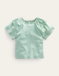 Broderie Mix T-shirt-Eton Blue