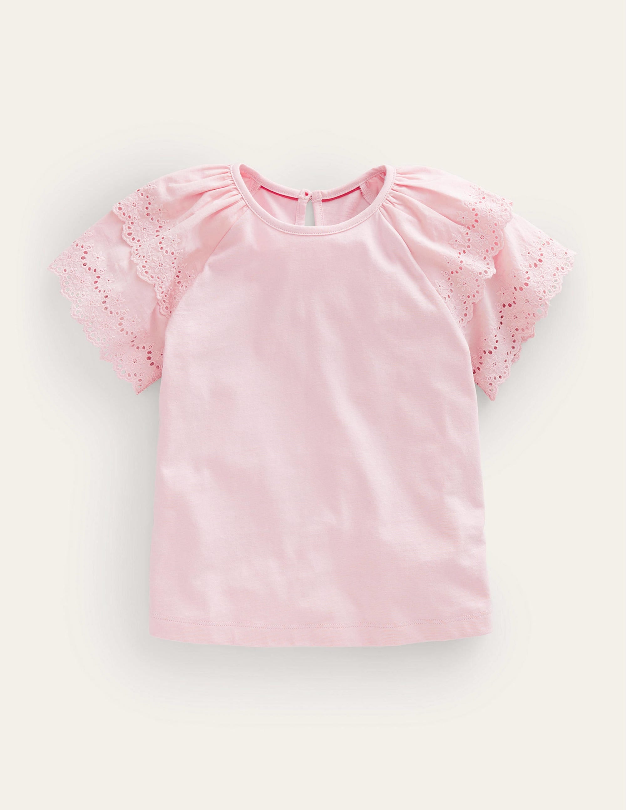 Broderie Mix T-shirt-Boto Pink - Image 1