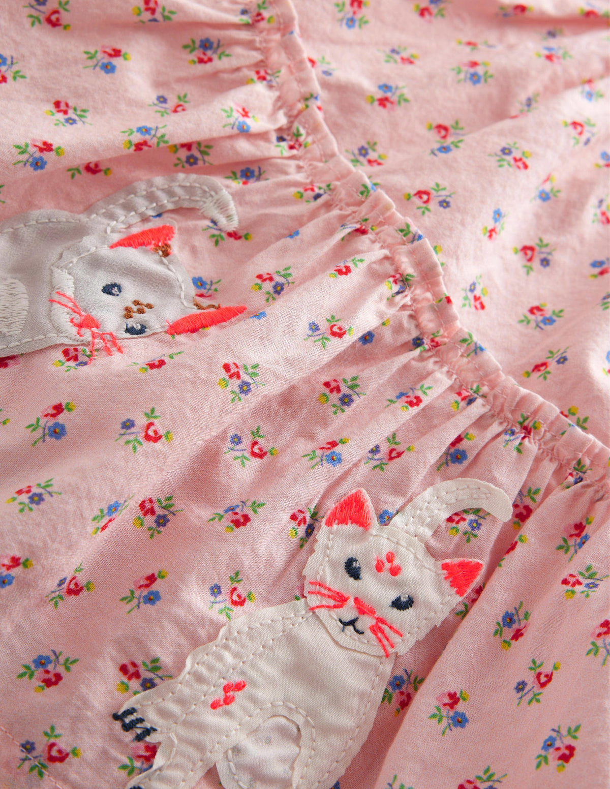 Appliqué Skirt-Dusty Pink Cats-3
