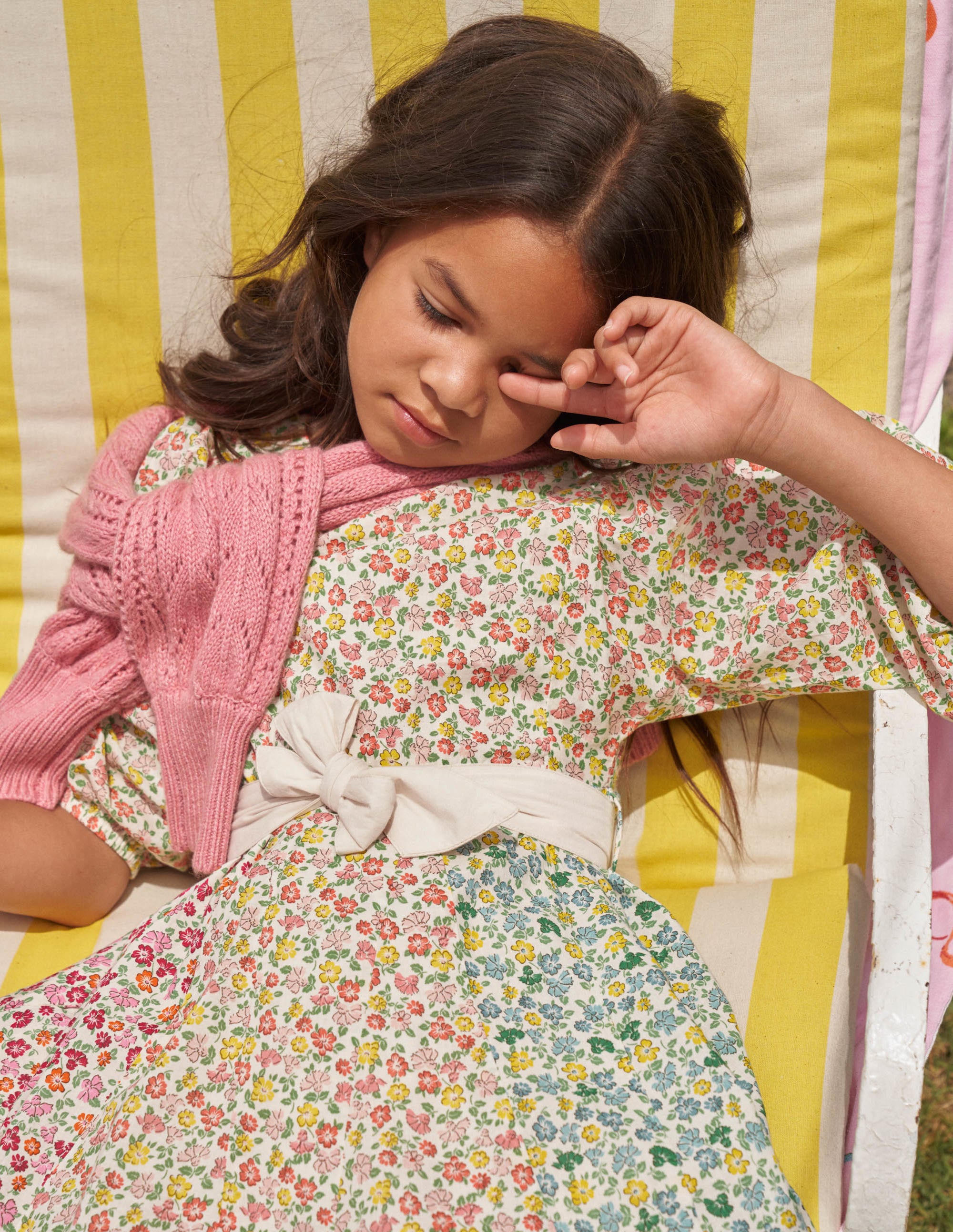 Full Skirt Bow Dress-Rainbow Hotchpotch Floral - Image 5