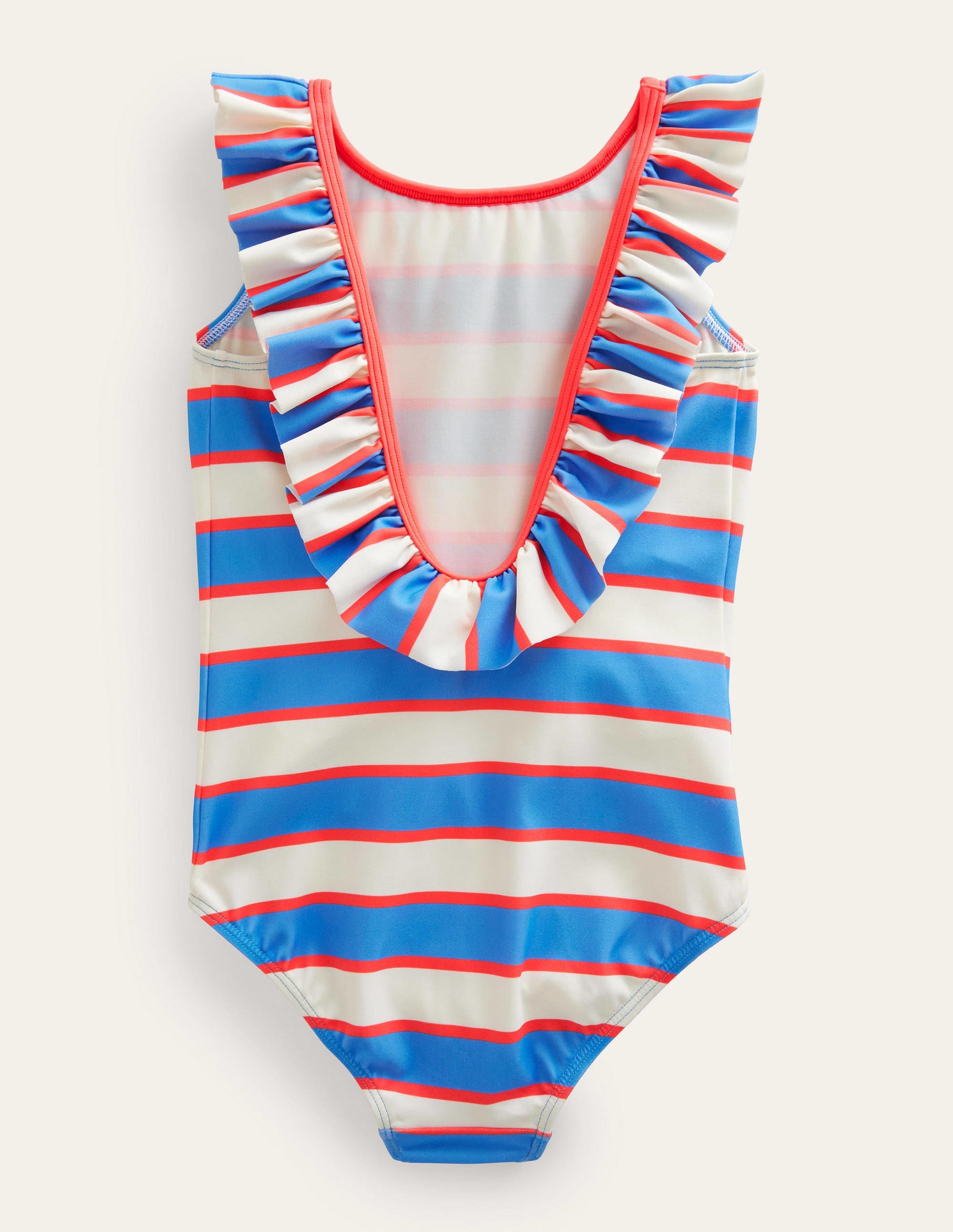 Frilly Swimsuit-Penzance Blue and Red Stripe - Image 2