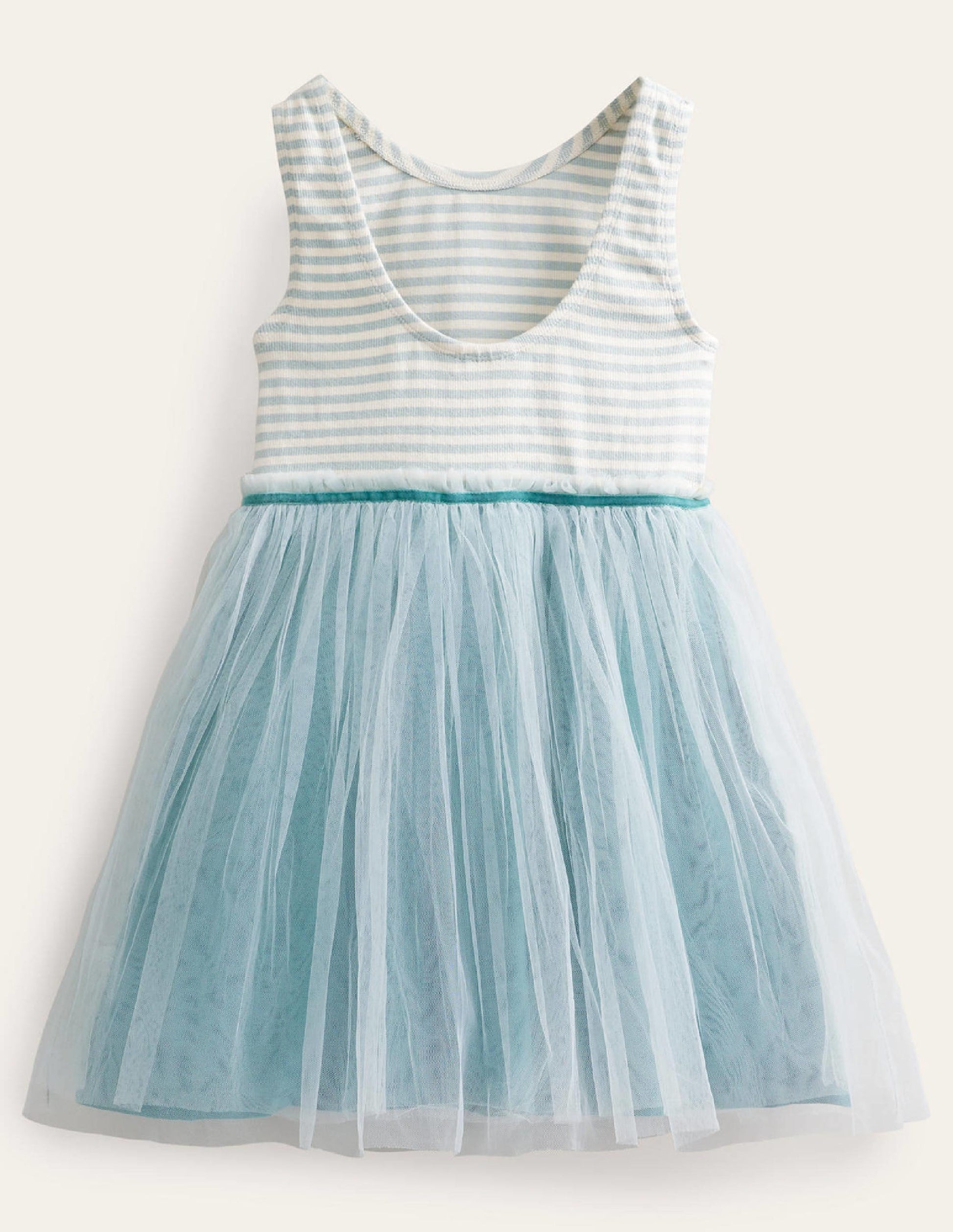 Jersey Tulle Mix Dress-Tropical Rain Green-2