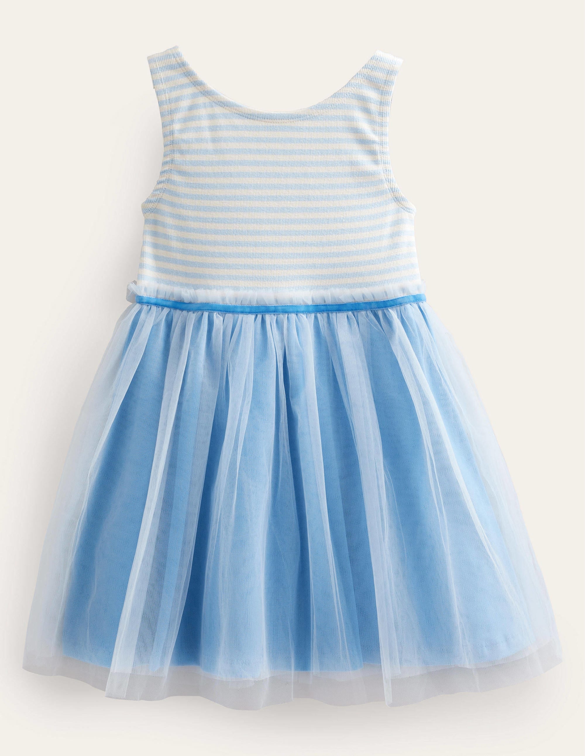 Jersey Tulle Mix Dress-Provence Blue - Image 1