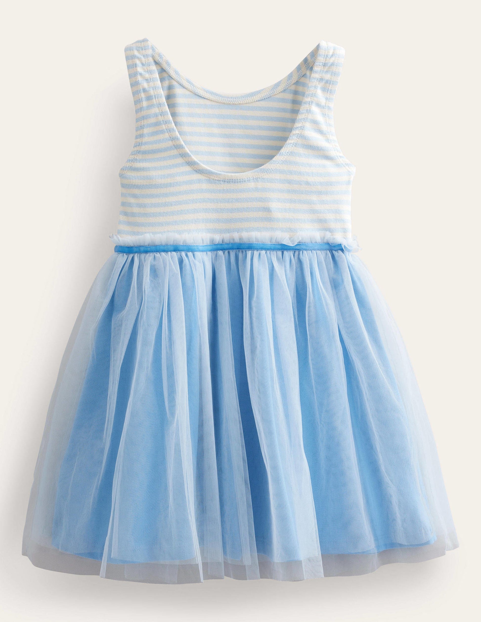Jersey Tulle Mix Dress-Provence Blue-2