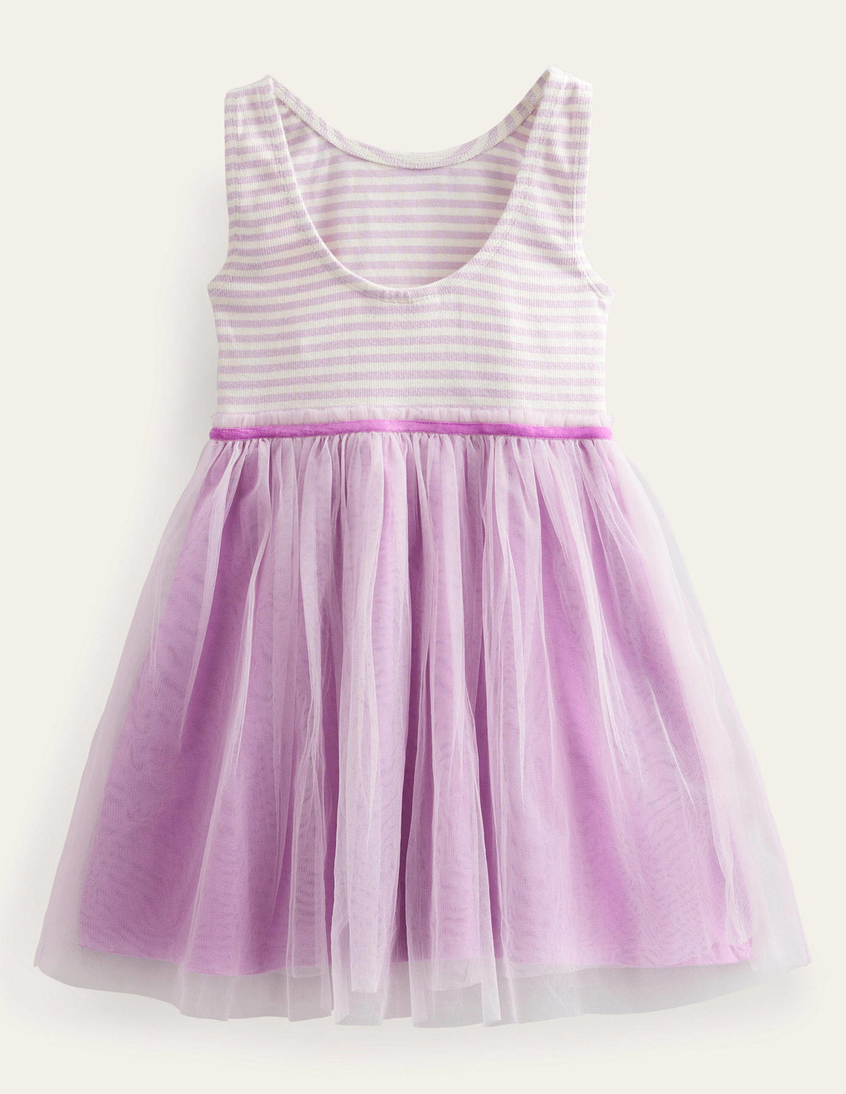 Jersey Tulle Mix Dress-Pale Sweet Pea-2