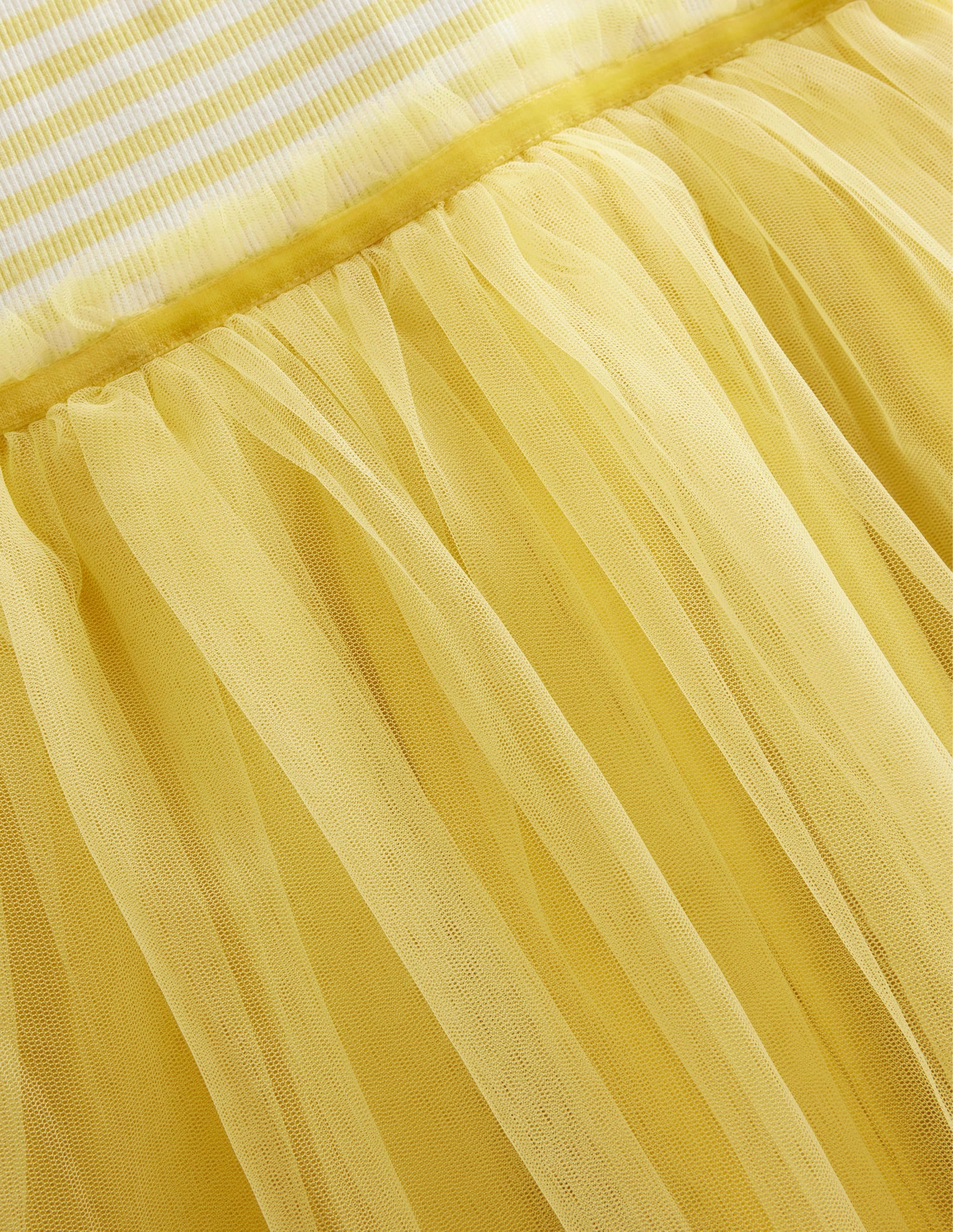 Jersey Tulle Mix Dress-Lemon Yellow - Image 3