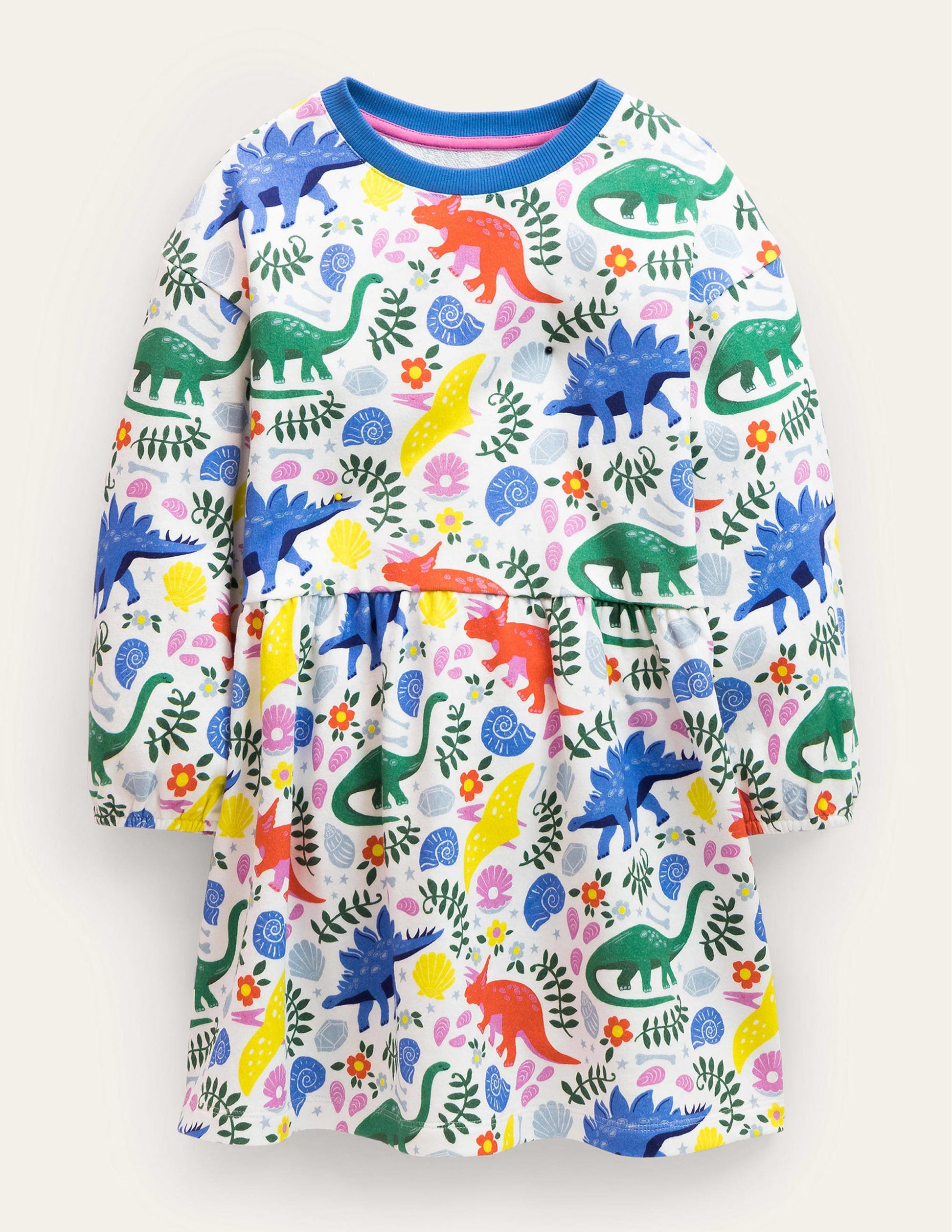 Relaxed Jersey Dress-Vanilla Pod Dinosaurs-1