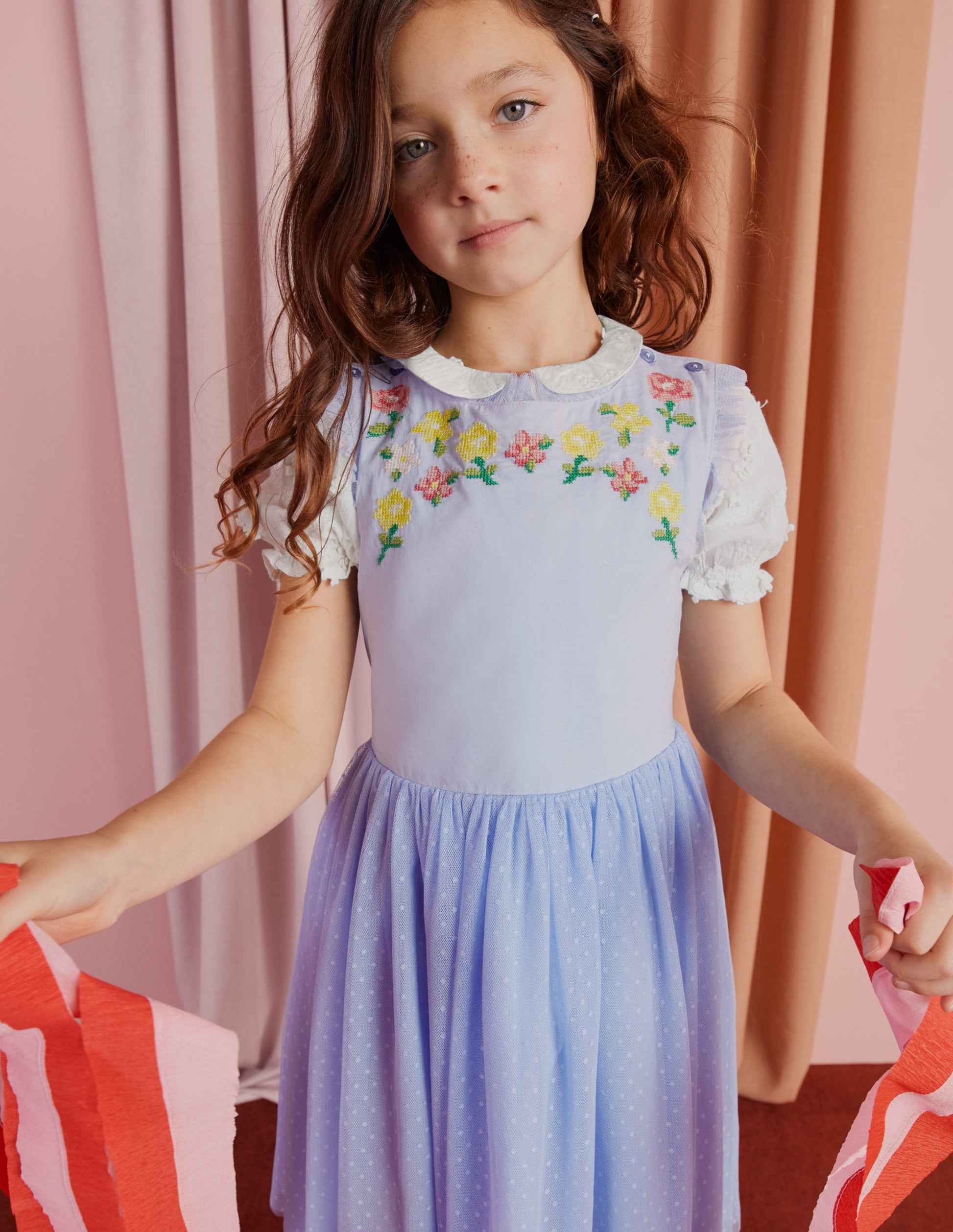 Embroidered Cross-Back Dress-Whisper Blue-8