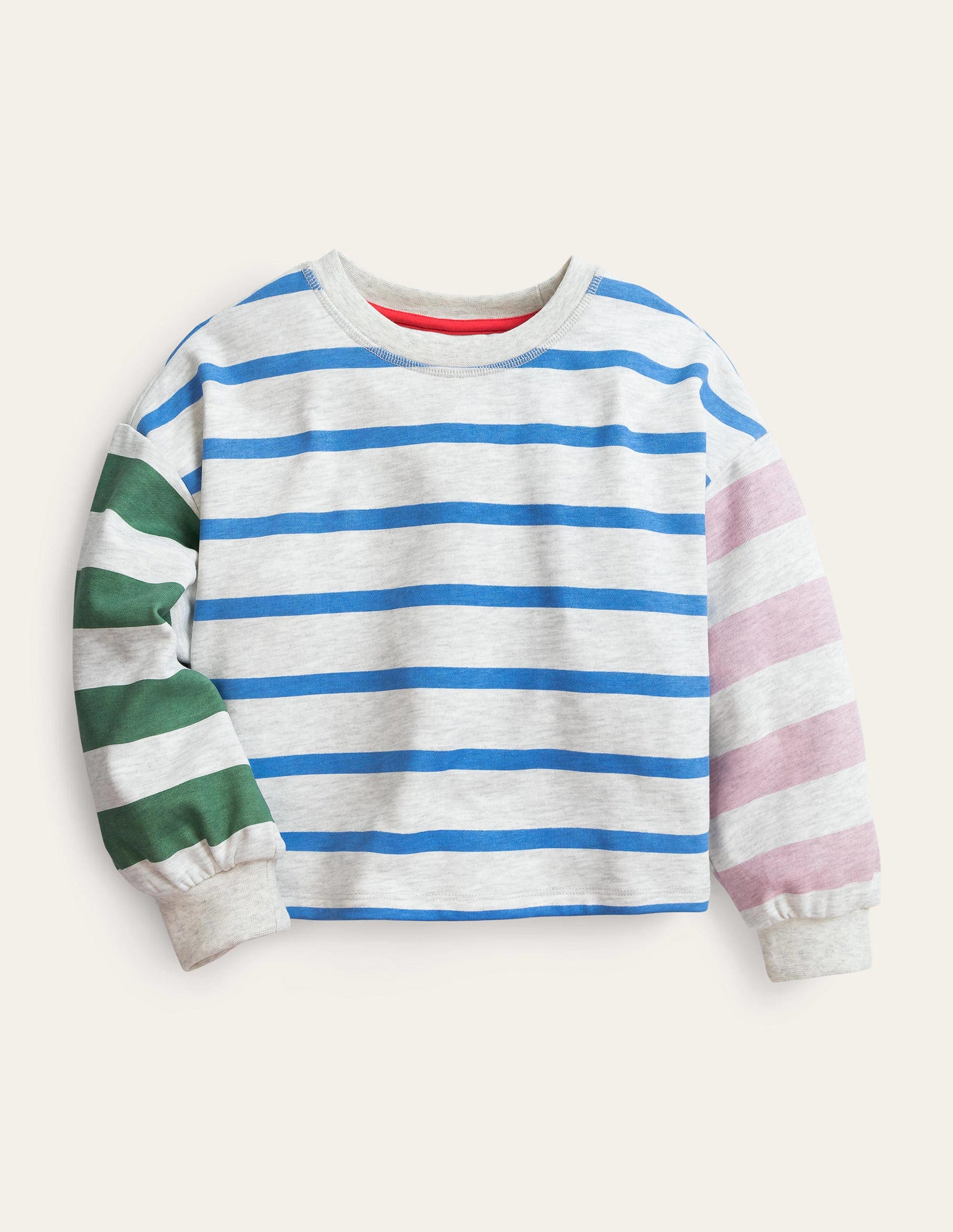 Relaxed Sweatshirt-Oatmeal/Penzance Blue-1