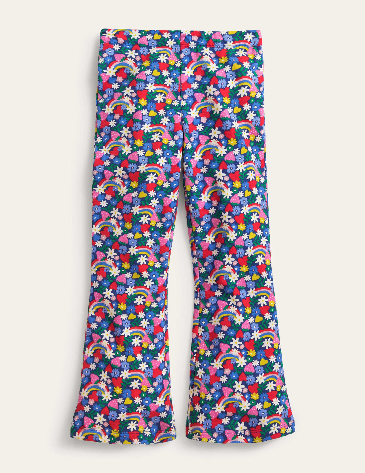 Printed Kick Flare Leggings-Multi Rainbow Floral - Image 1