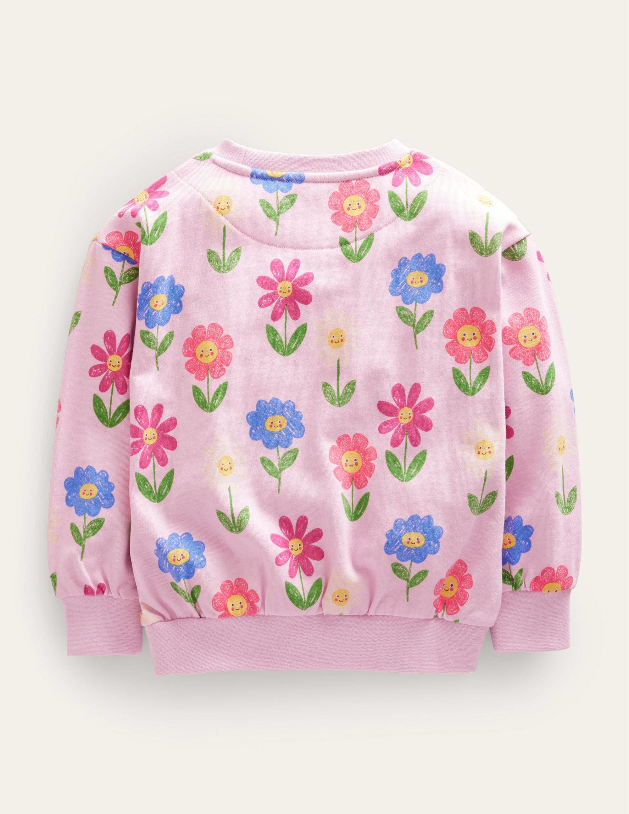 Relaxed Printed Sweatshirt-Winsome Pink Flowers - Image 2
