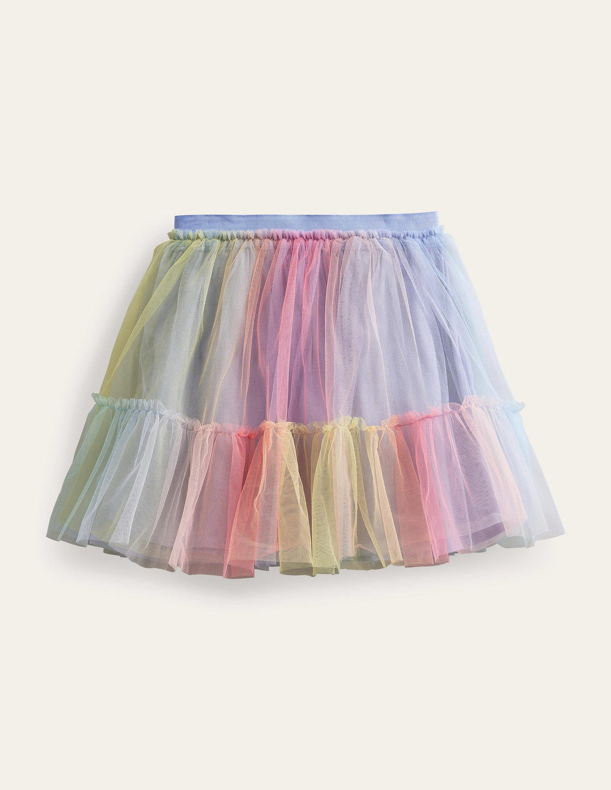 Printed Tiered Tulle Skirt-Ombre - Image 1