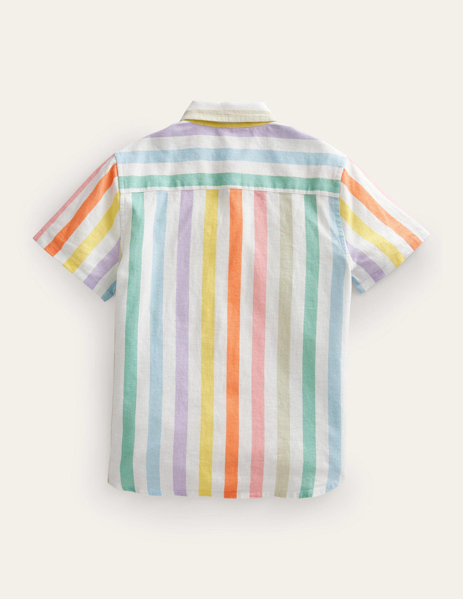 Cotton Linen Shirt-Buttercup and Csarite Rainbow-2