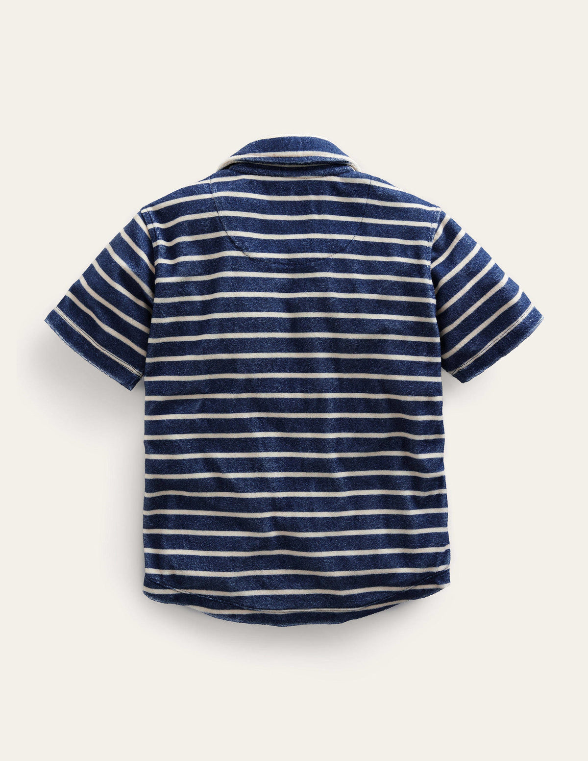 Towelling Shirt-College Navy / Vanilla Pod - Image 2