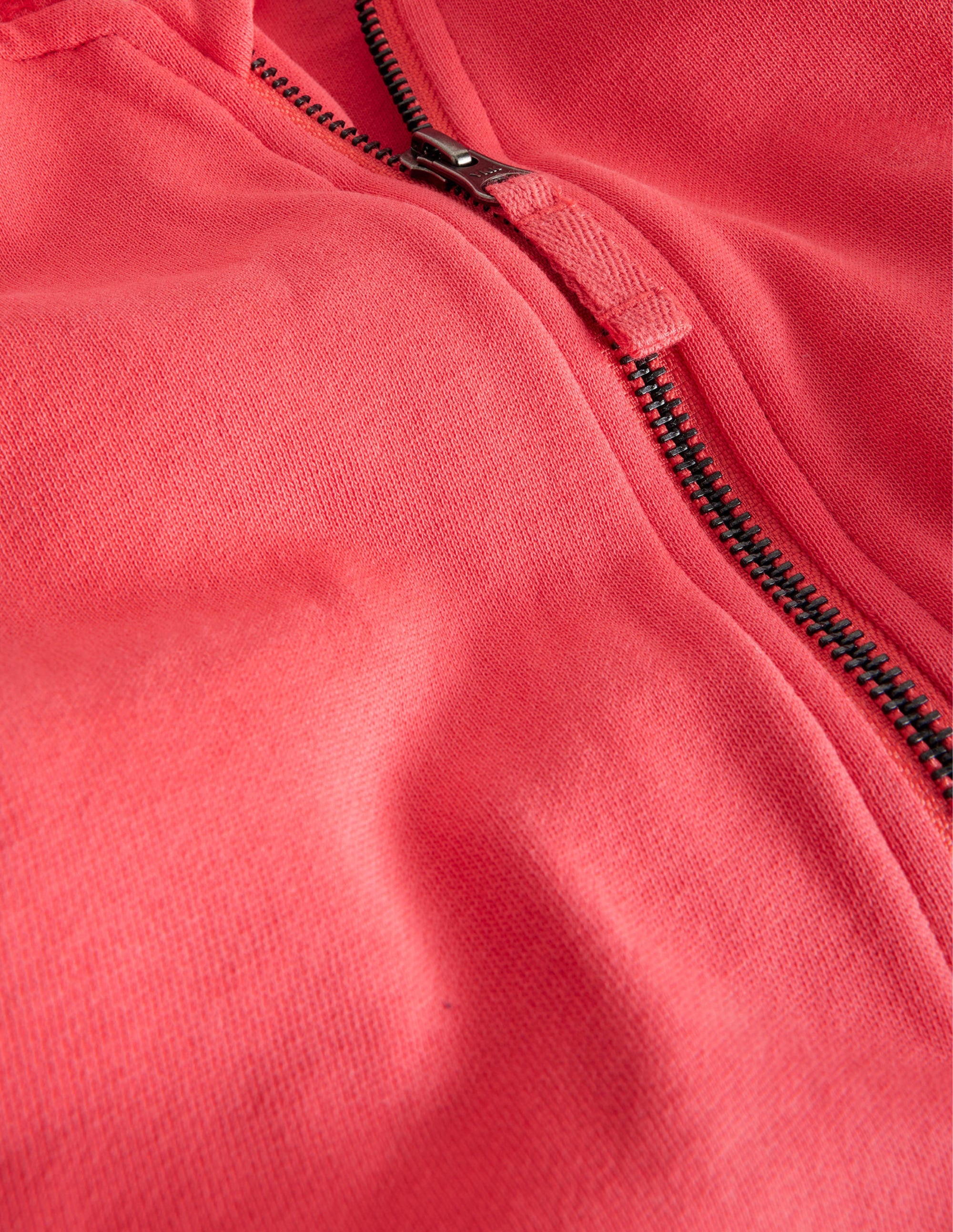 Garment Dye Zip-Though Hoodie-Washed Jam Red - Image 3