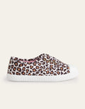 Laceless Canvas Pull-ons-Leopard