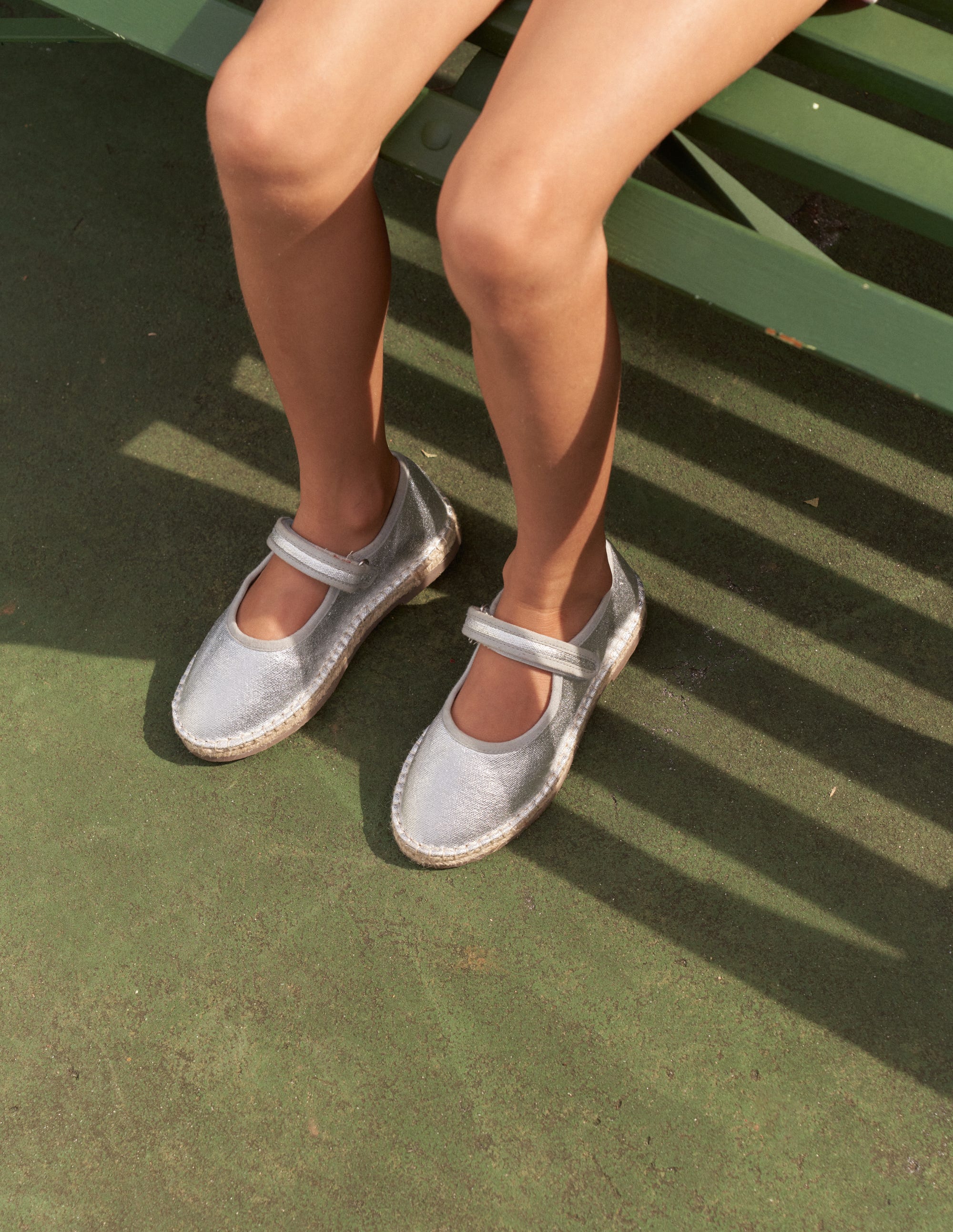 Canvas Trim Espadrilles-Metallic Silver - Image 4