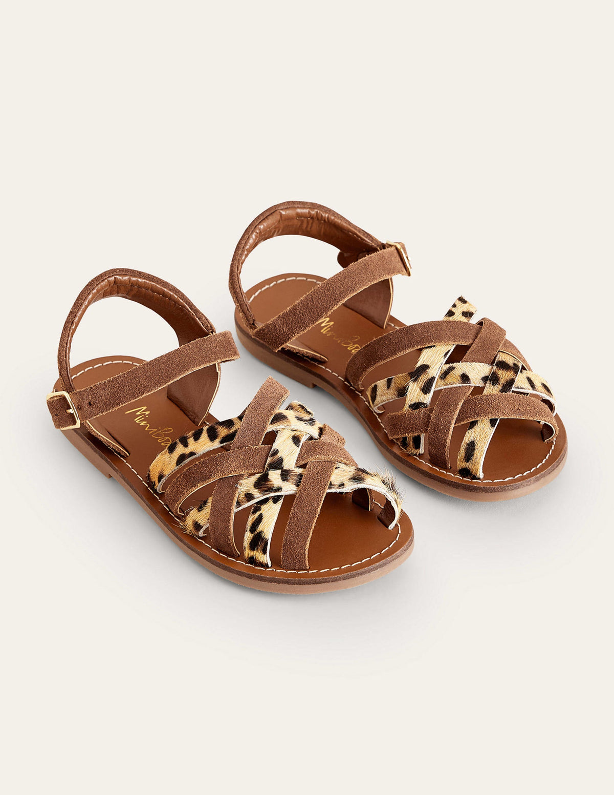 Strappy Sandals-Brown/Animal Combo - Image 2