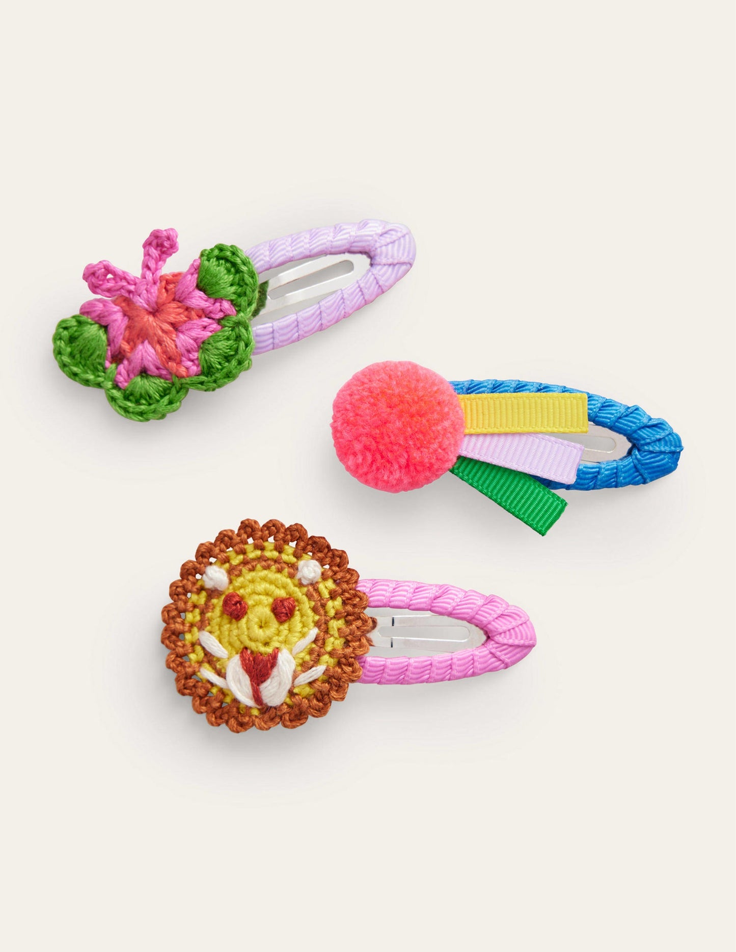 3 Pack Hair Clips-Multi Animals