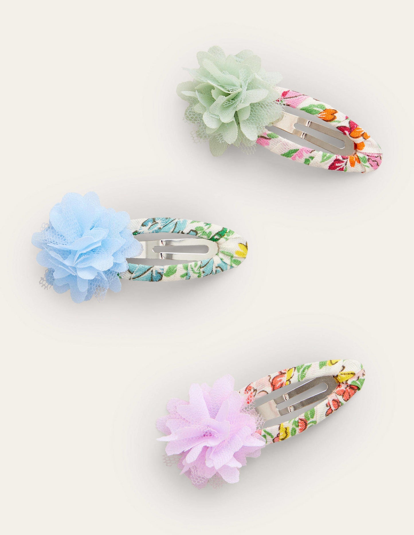 3 Pack Hair Clips-Multi Floral