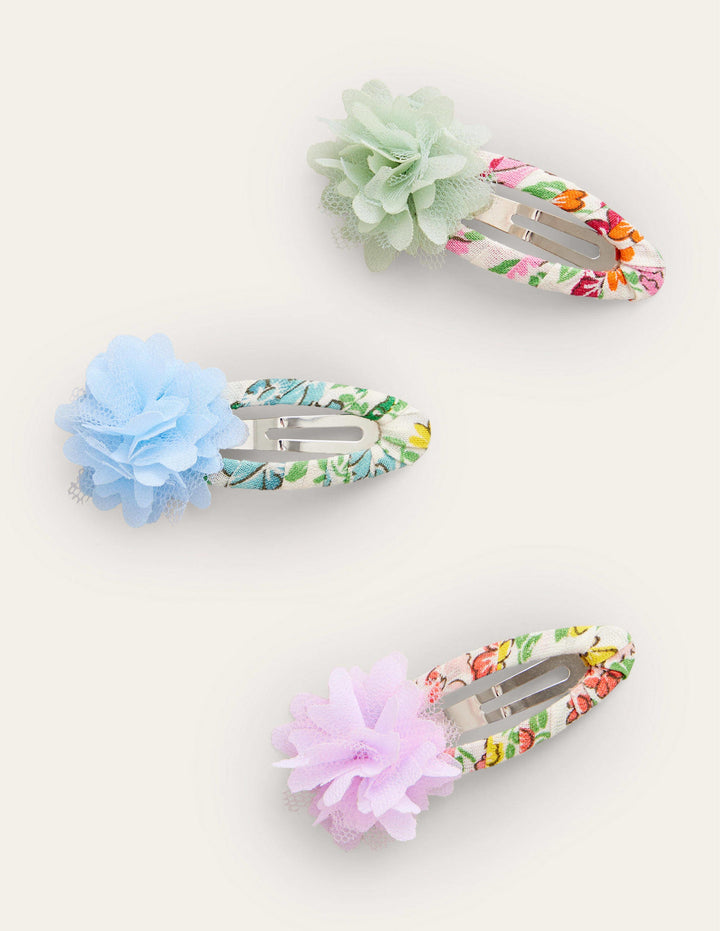 3 Pack Hair Clips-Multi Floral