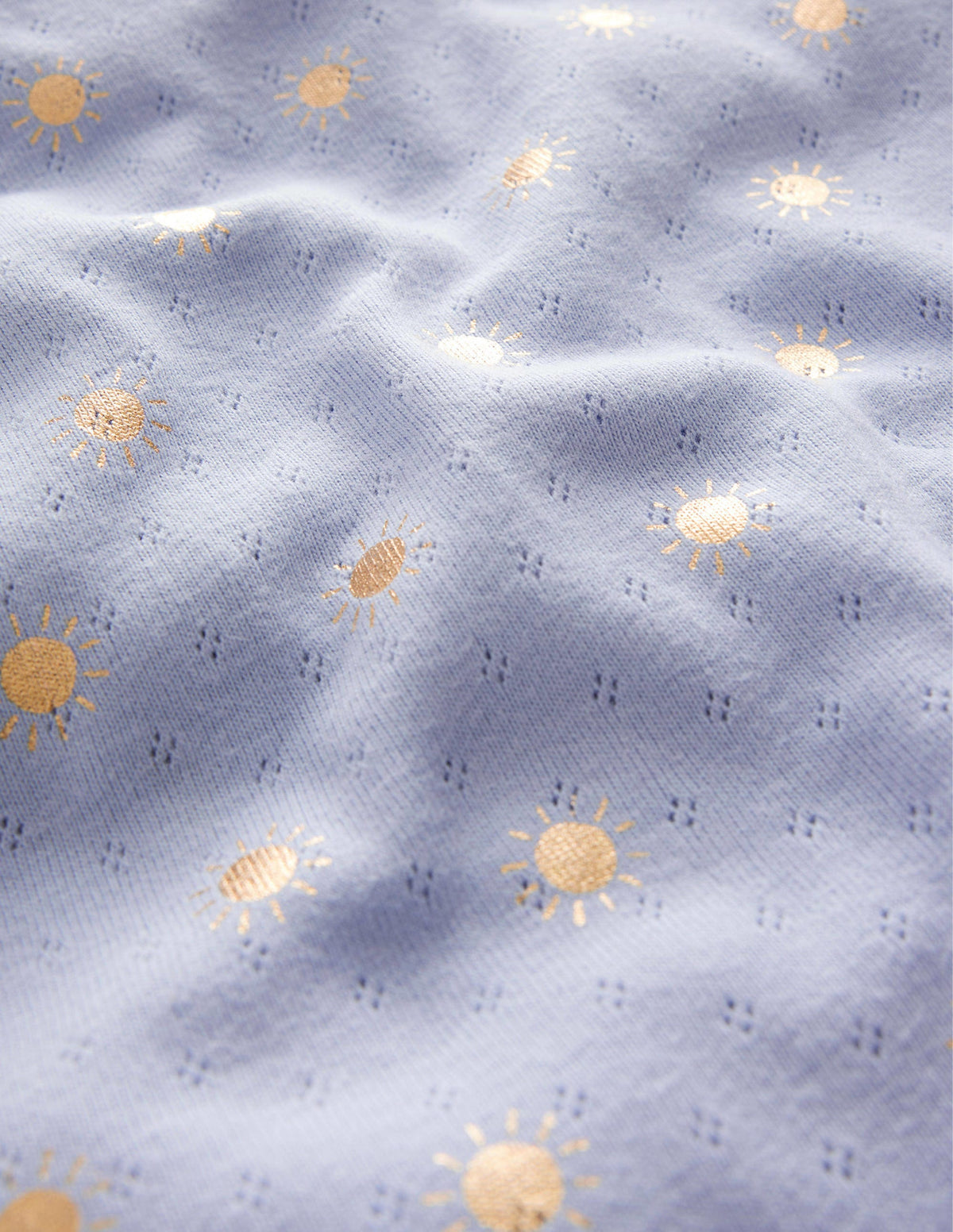 Short-Sleeved Pointelle Top-Brunnera Blue/Gold Suns-3