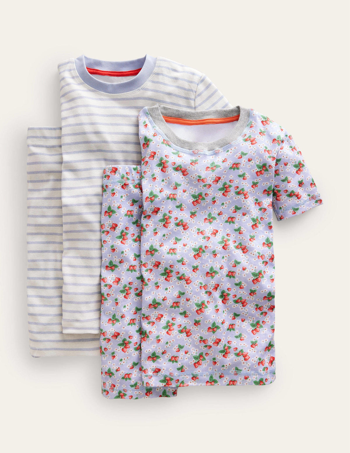 Twin Pack Snug Short Pyjamas-Surf Blue Floral-1