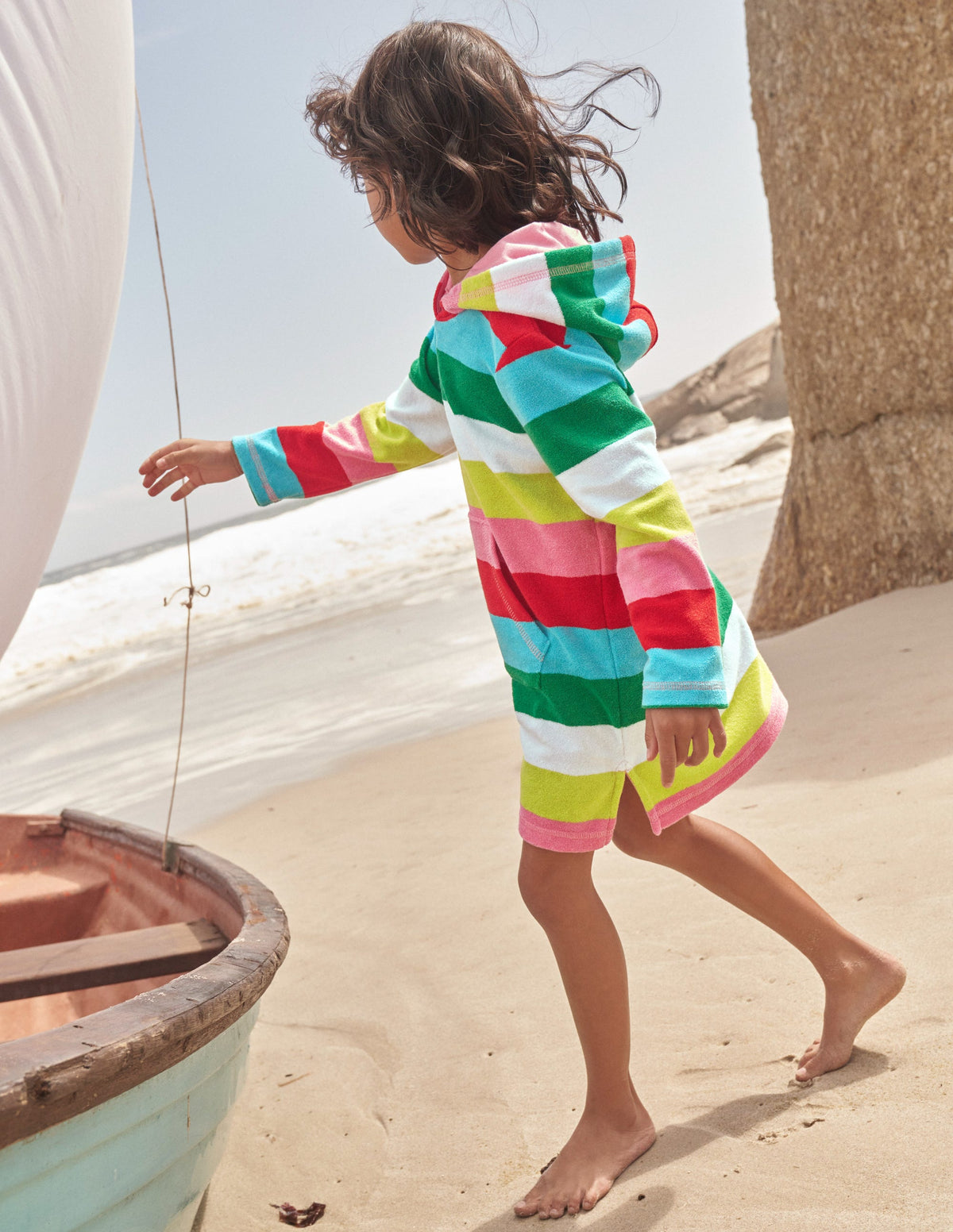 Towelling Throw-On-Multi Rainbow - Image 4
