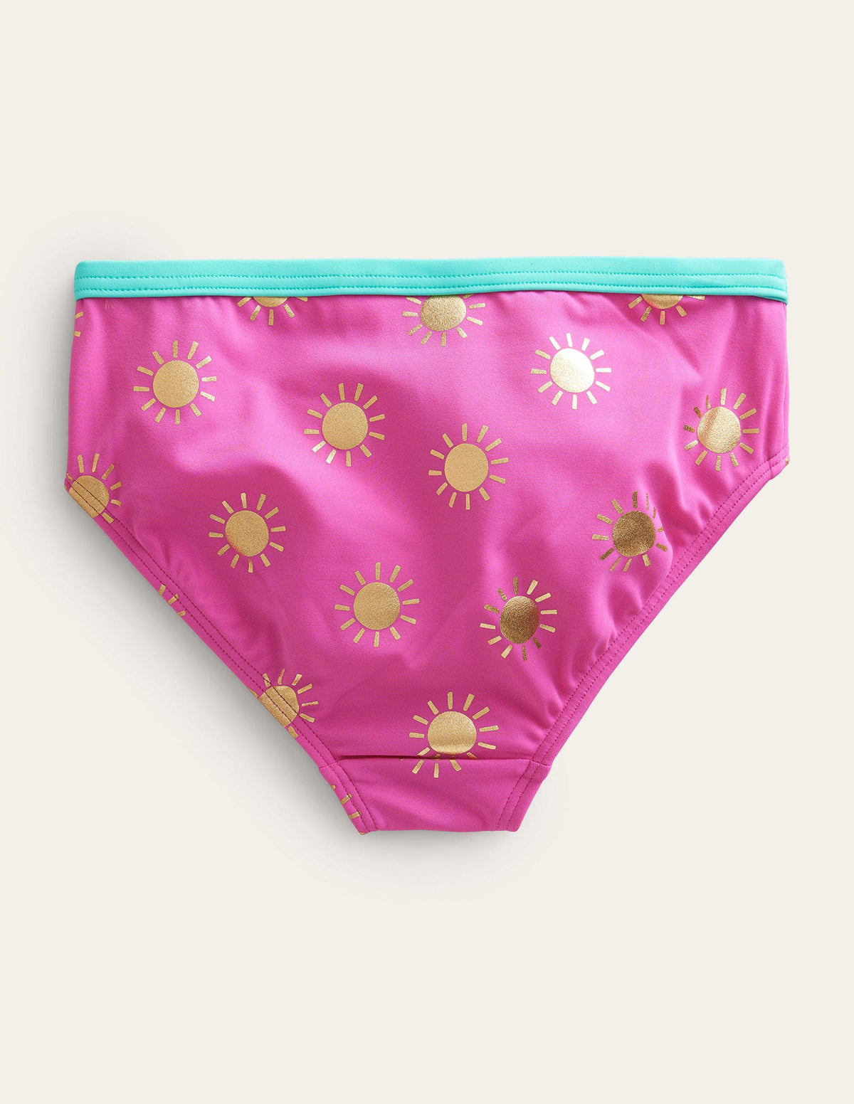 Patterned Bikini Bottoms-Tickled Pink Gold Foil Suns - Image 2