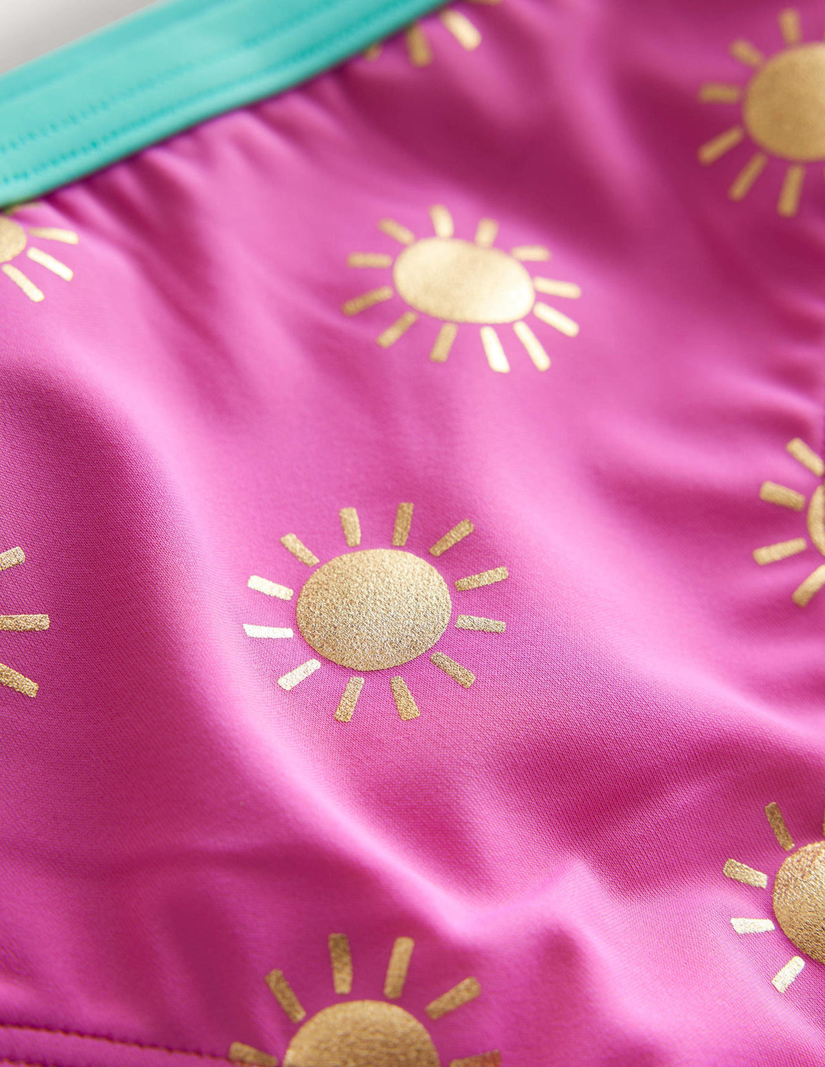 Patterned Bikini Bottoms-Tickled Pink Gold Foil Suns - Image 3