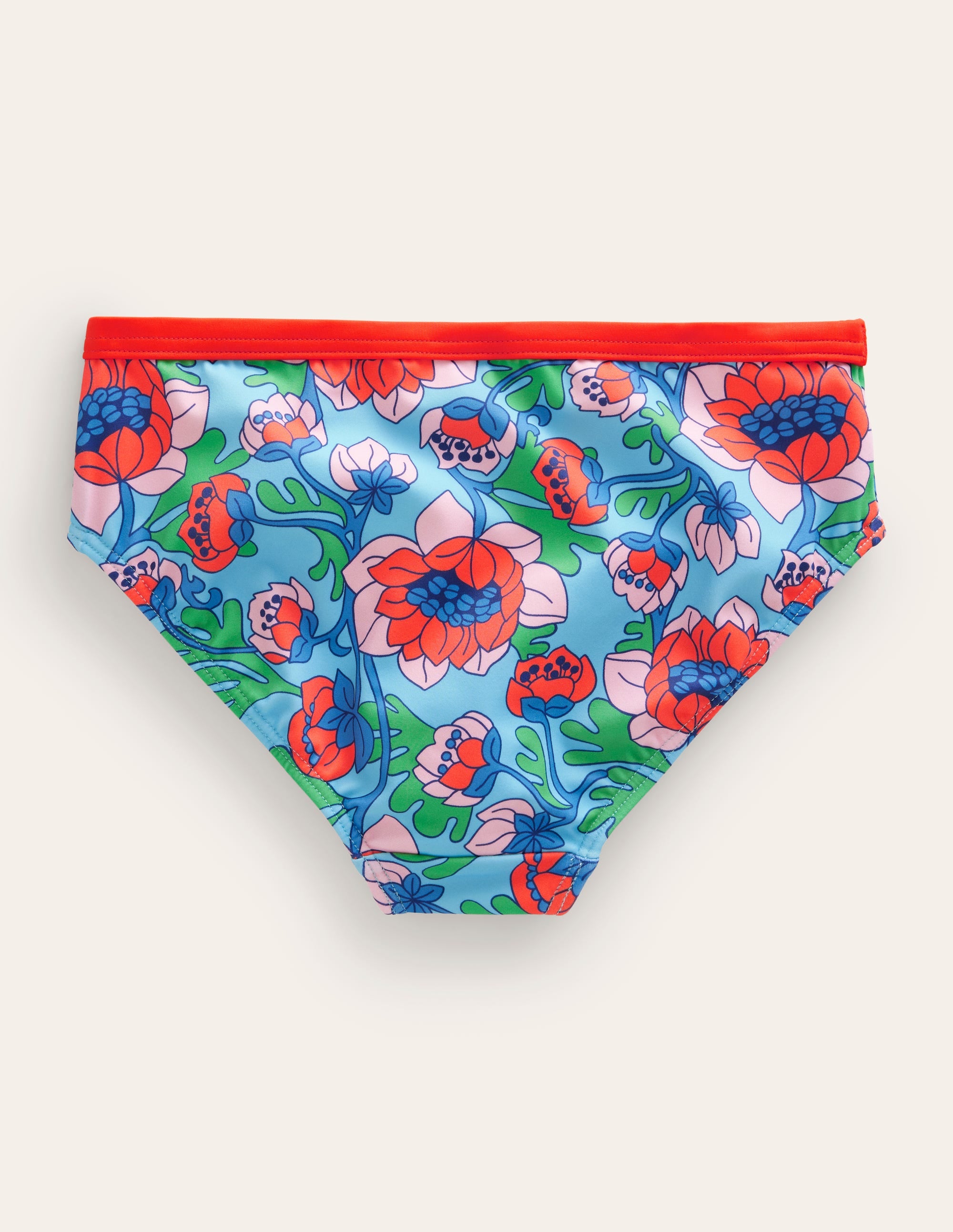 Patterned Bikini Bottoms-Red Poppy Spring Time Floral - Image 2