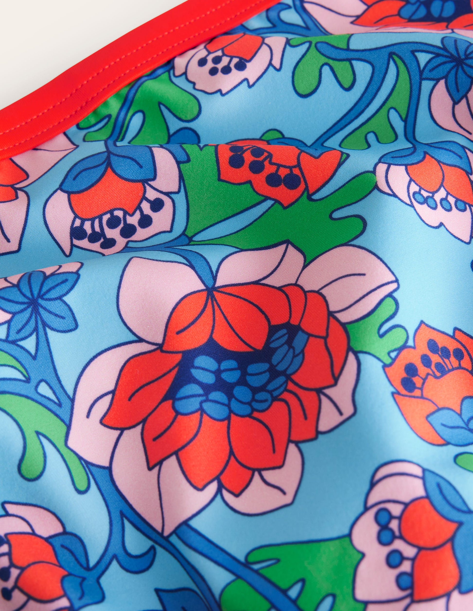 Patterned Bikini Bottoms-Red Poppy Spring Time Floral-3