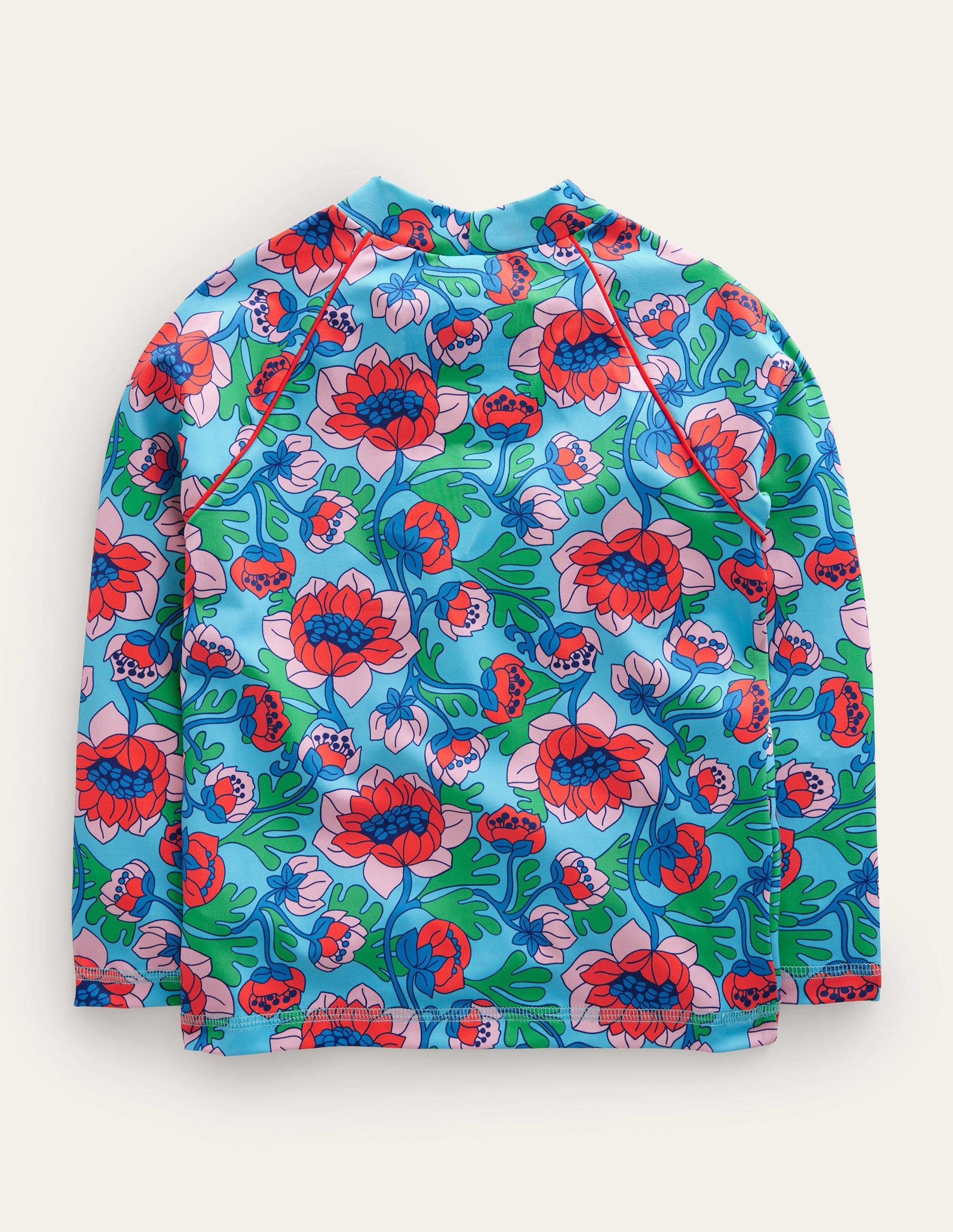 Patterned Rash Vest-Red Poppy Spring Time Floral-2