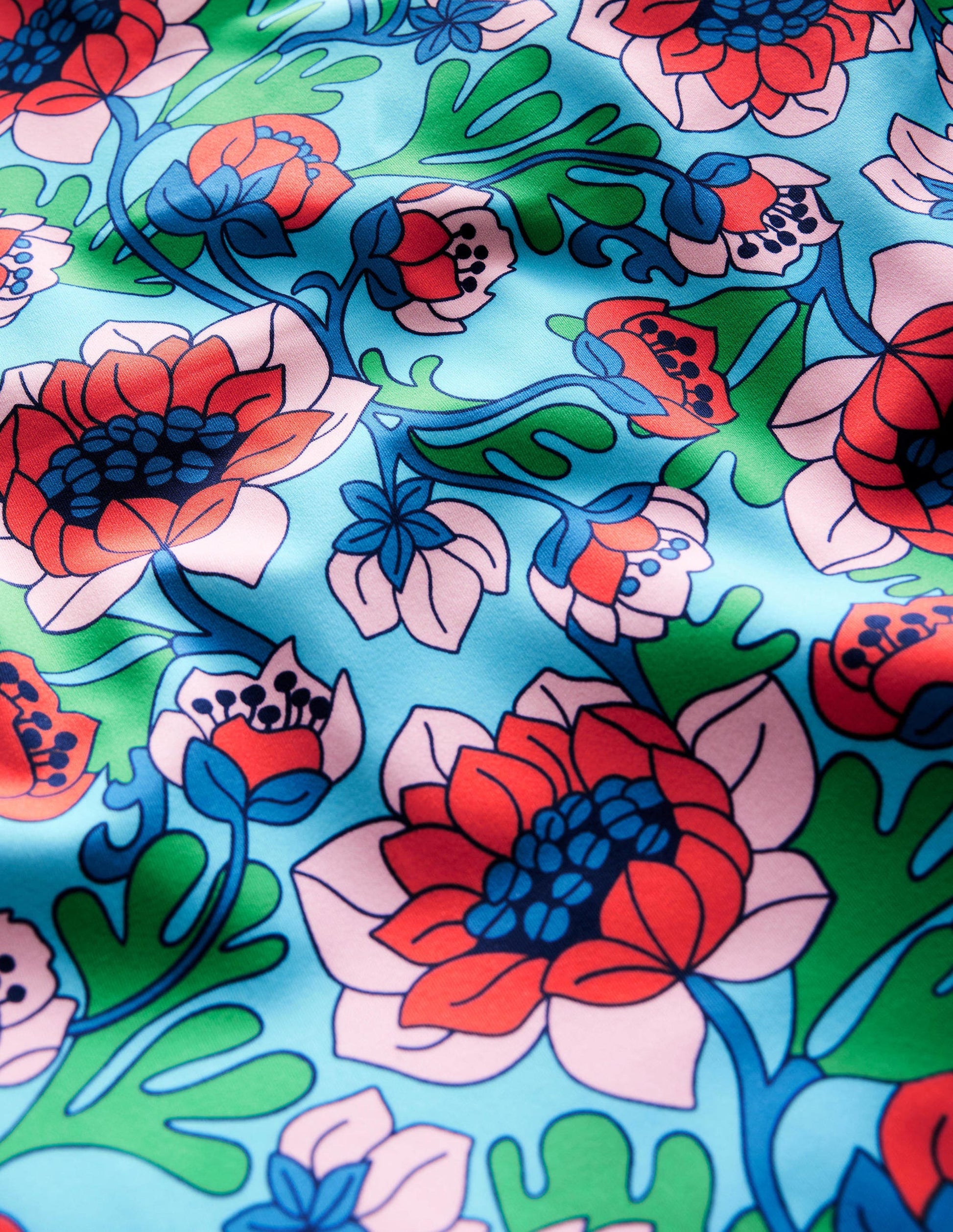 Patterned Rash Vest-Red Poppy Spring Time Floral-3