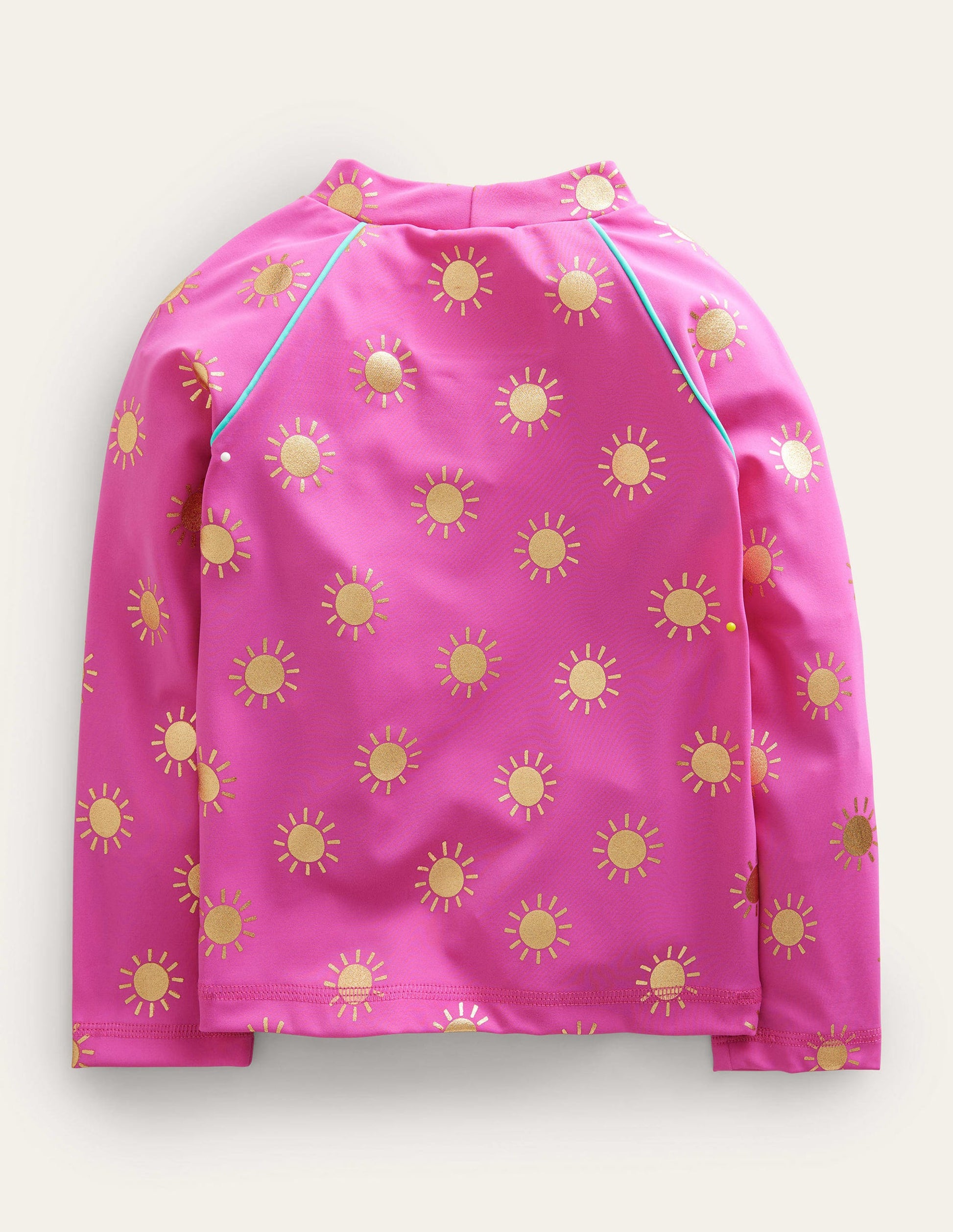 Patterned Rash Vest-Tickled Pink Gold Foil Suns-2
