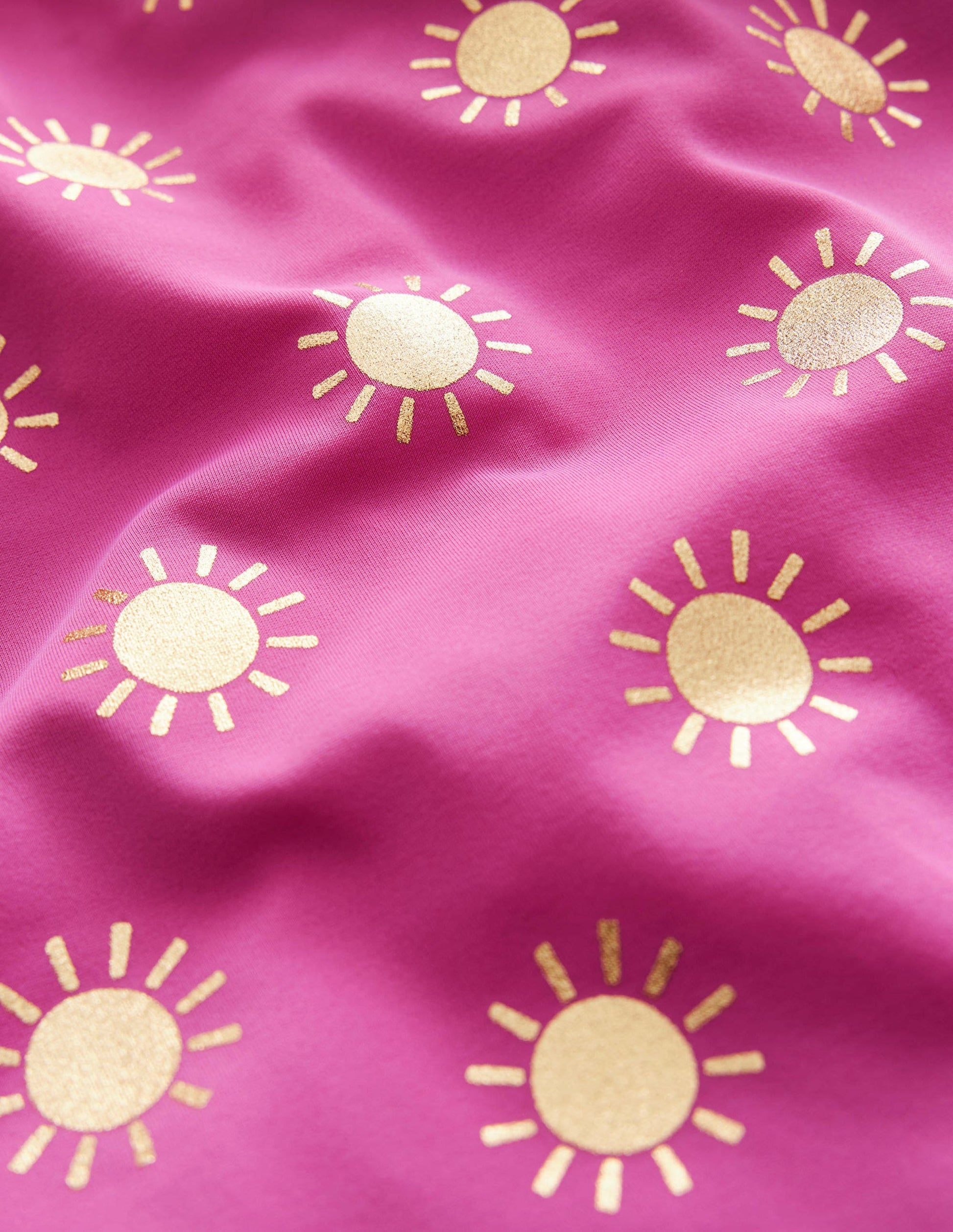 Patterned Rash Vest-Tickled Pink Gold Foil Suns-3