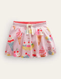 Printed Jersey Skort-Pink Ice Creams