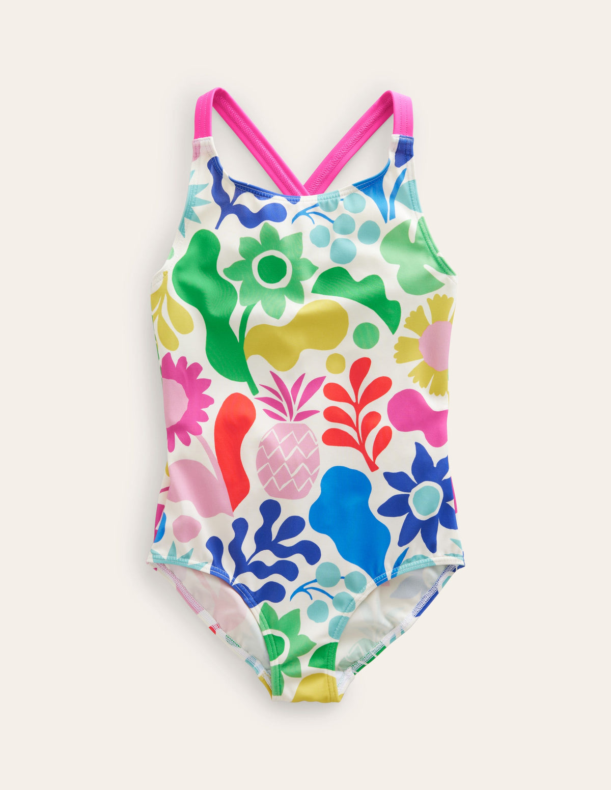 Cross-back Printed Swimsuit-Multi Geo - Image 1