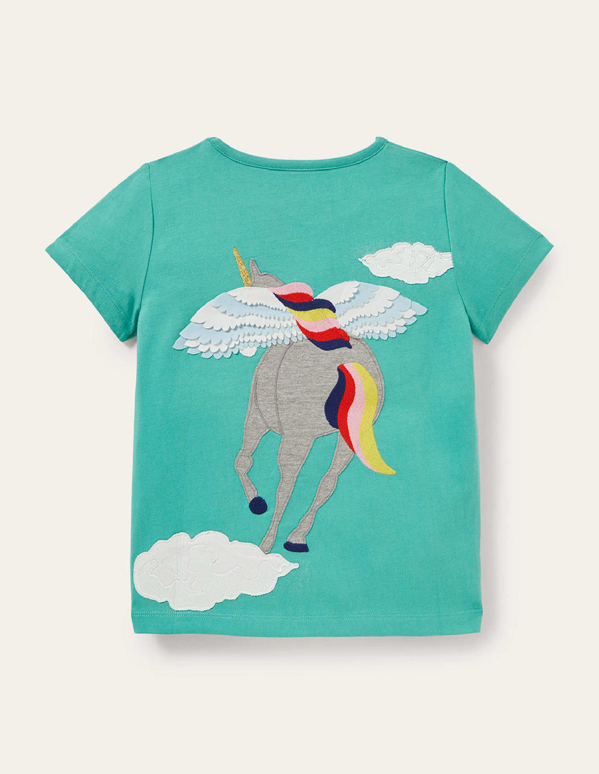 Front and Back T shirt-Dragonfly Green Flying Unicorn - Image 2