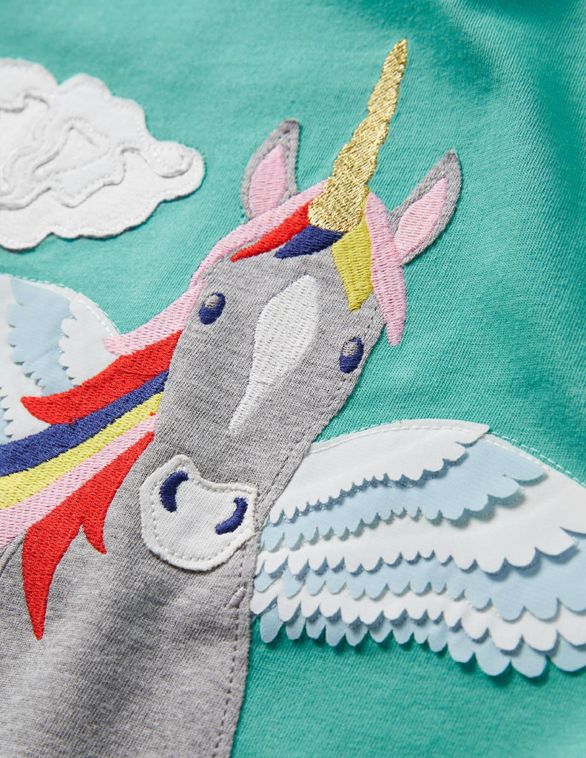 Front and Back T shirt-Dragonfly Green Flying Unicorn - Image 3