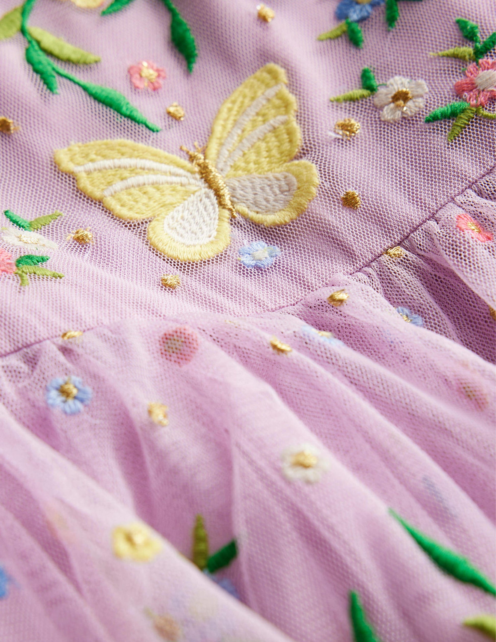 Tulle Embroidered Party Dress-Pale Sweet Pea Purple-3