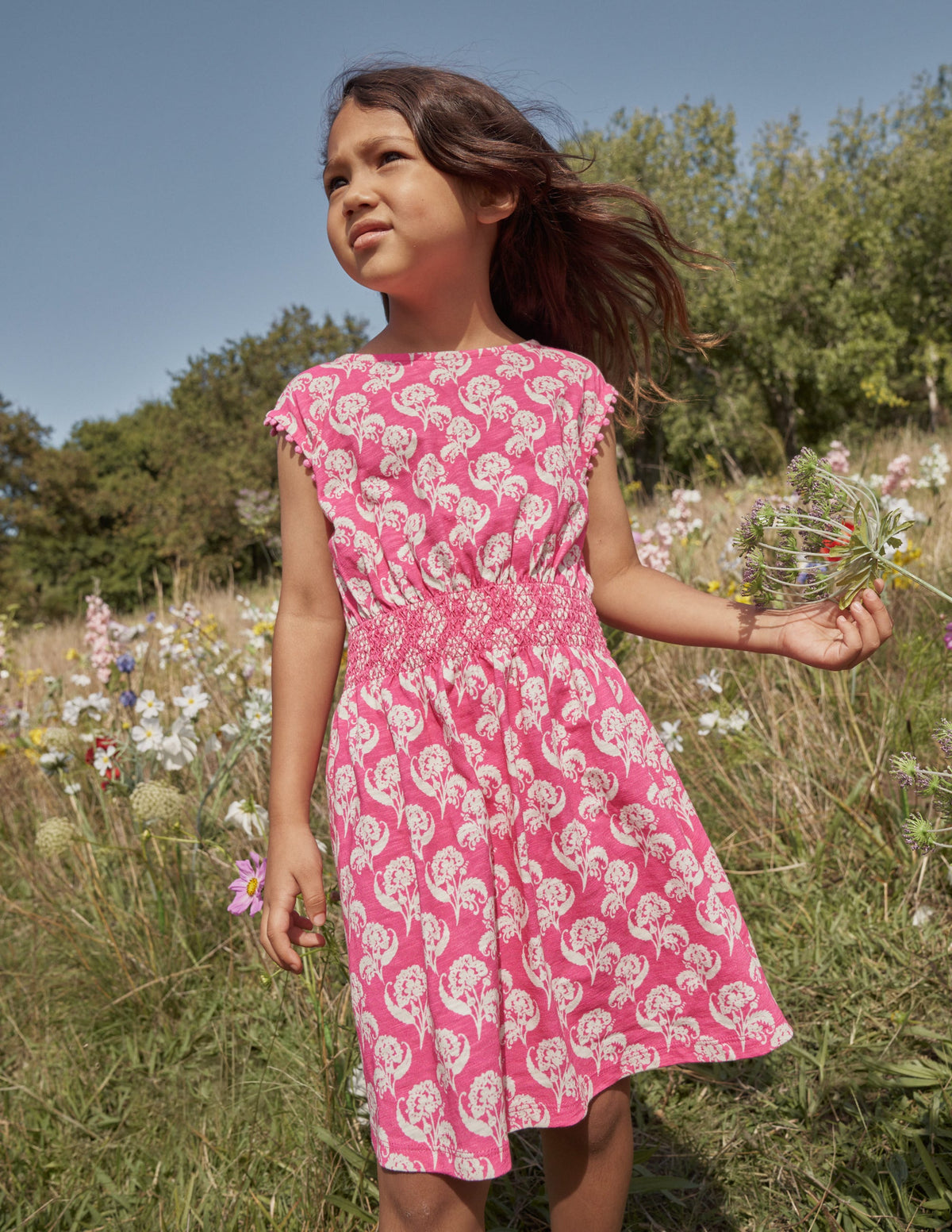 Printed Holiday Dress-Plum Blossom Floral Stamp-4