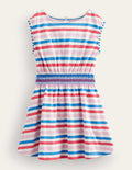 Printed Holiday Dress-Strawberry Tart Red/Lilac Pink