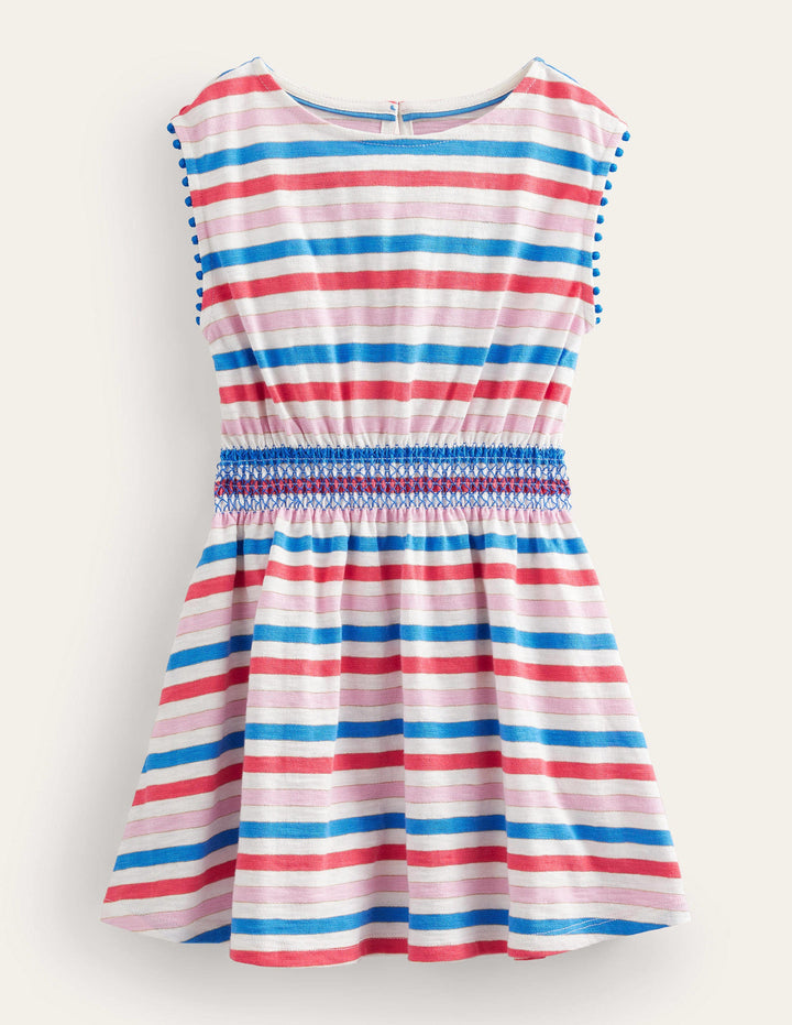 Printed Holiday Dress-Strawberry Tart Red/Lilac Pink